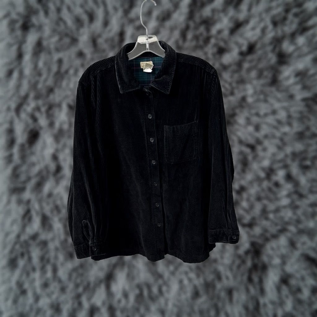 Vintage L.L. Bean Corduroy Shirt Jacket Womens Medium Black Regular Size M / US 6-8 / IT 42-44 - 1 Thumbnail