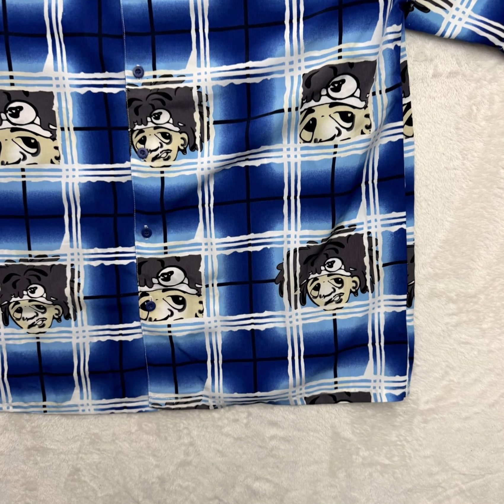 Vintage VINTAGE Seals Shirt Mens L Blue Cartoon Stussy Camp Button Up Korea Y2K Size US L / EU 52-54 / 3 - 4 Thumbnail
