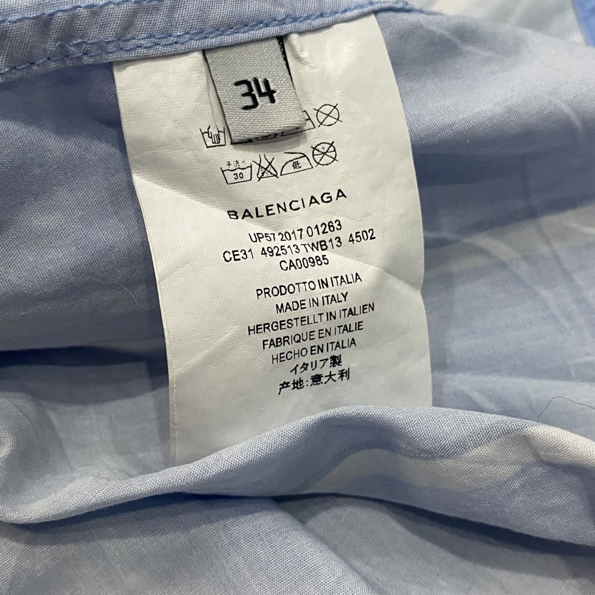 Balenciaga Balenciaga New Logo White Blue Shirt Size XXS / US 00 / IT 34 - 2 Thumbnail