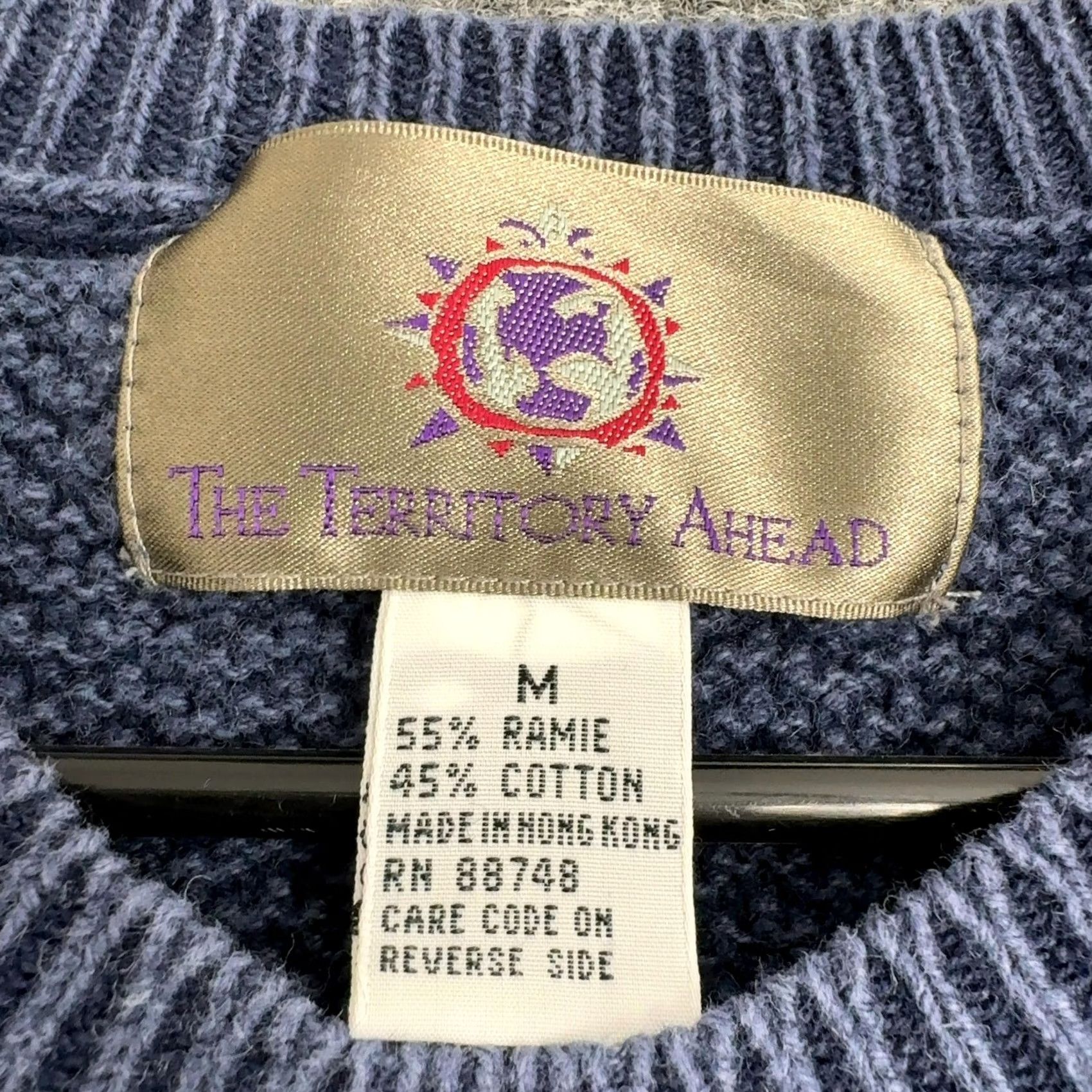 The Territory Ahead VINTAGE The Territory Ahead Sweater Men M Blue Ramie Cotton Textured Knit Casual Size US M / EU 48-50 / 2 - 4 Thumbnail
