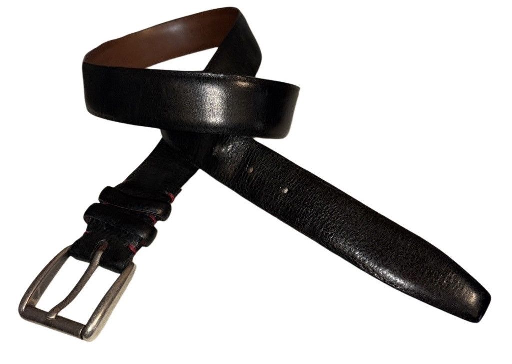 Vintage European Tumbled Calfskin Leather Belt Size 36 - 1 Thumbnail