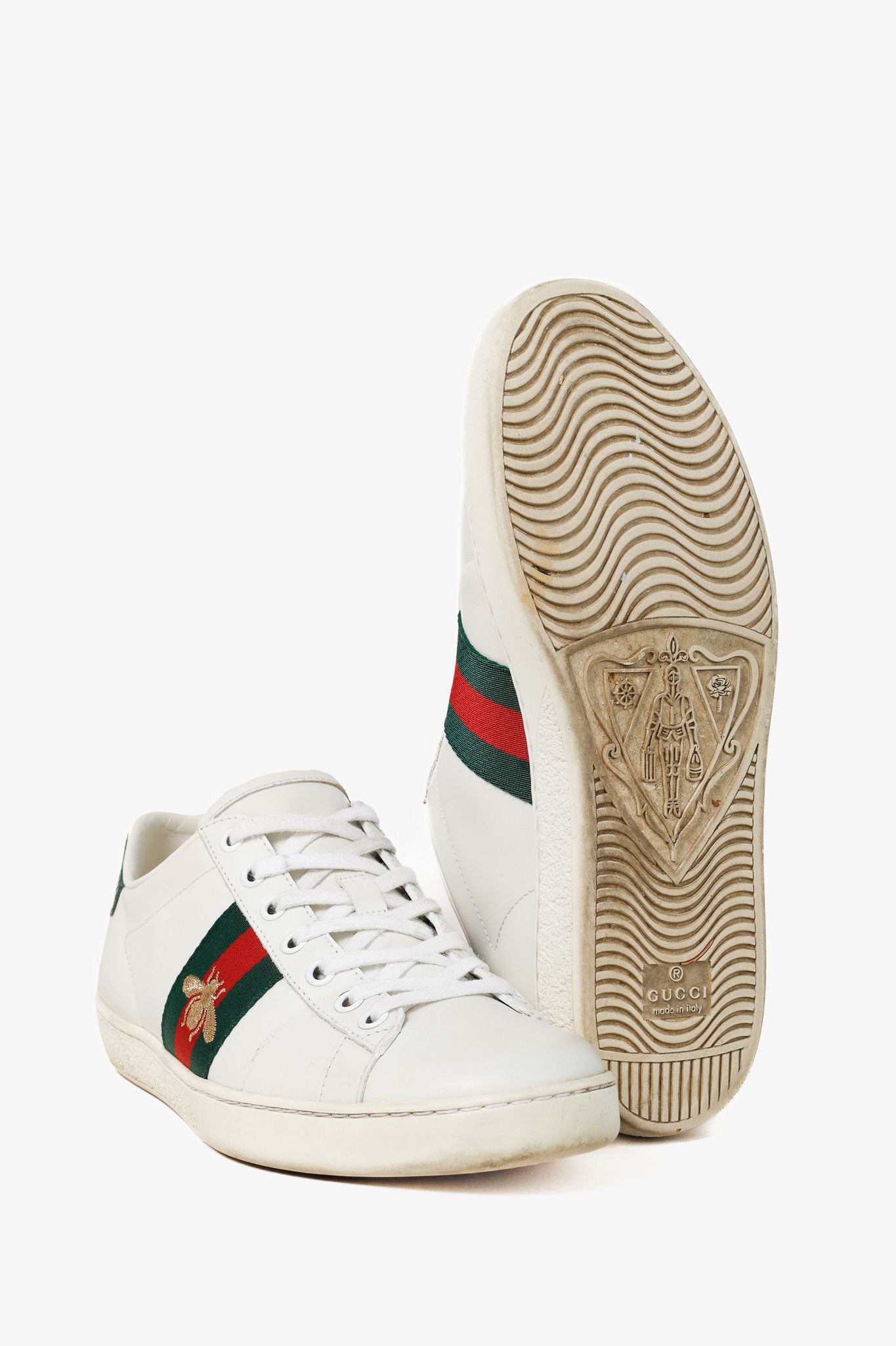 Gucci Gucci Ace Bee Womens White Leather Sneaker Size US 7 / IT 37 - 6 Thumbnail