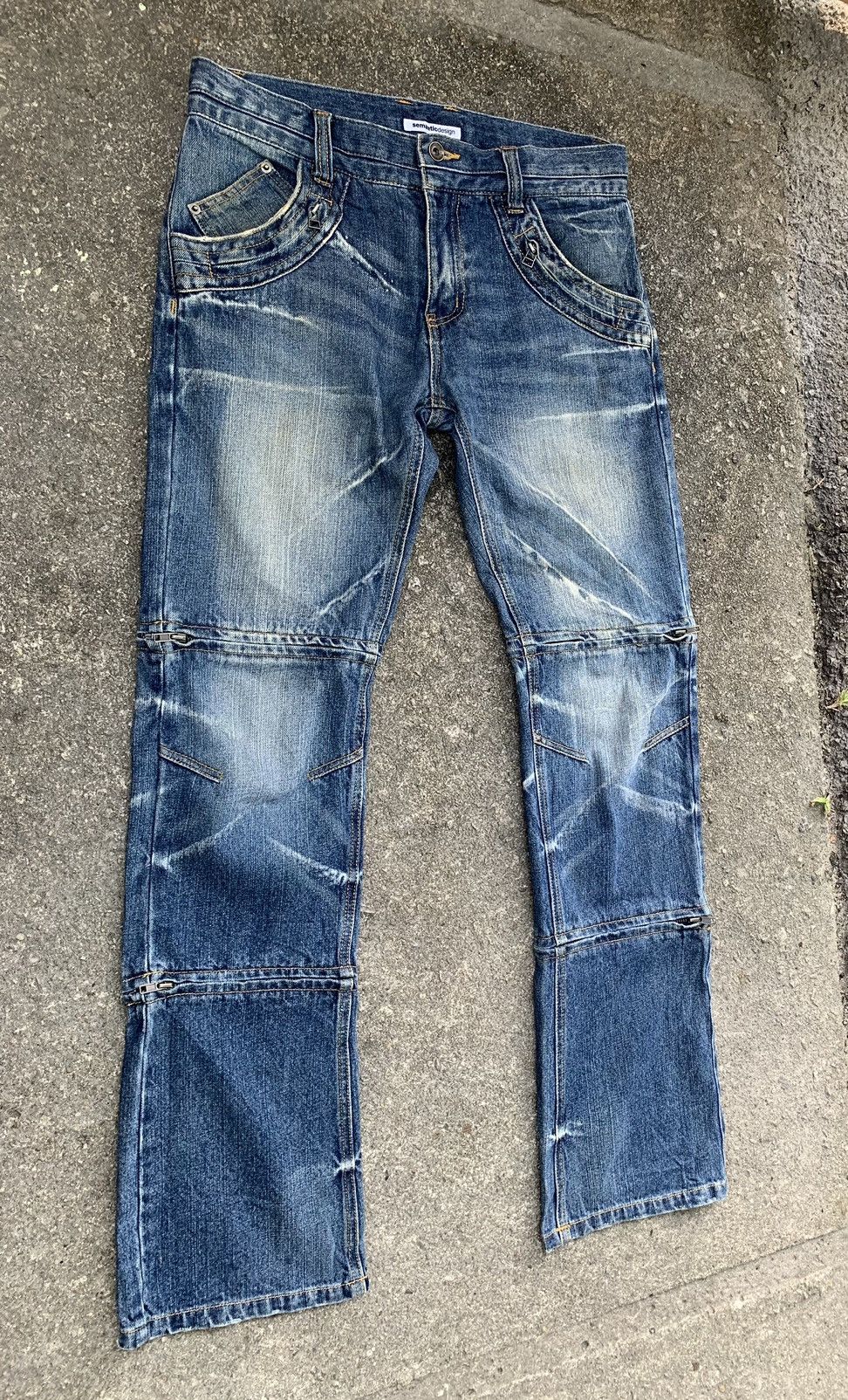 Japanese Brand Rare…Sementic Design 3 Way Lenght Zipper Punk Flared Pants Size US 33 - 5 Thumbnail