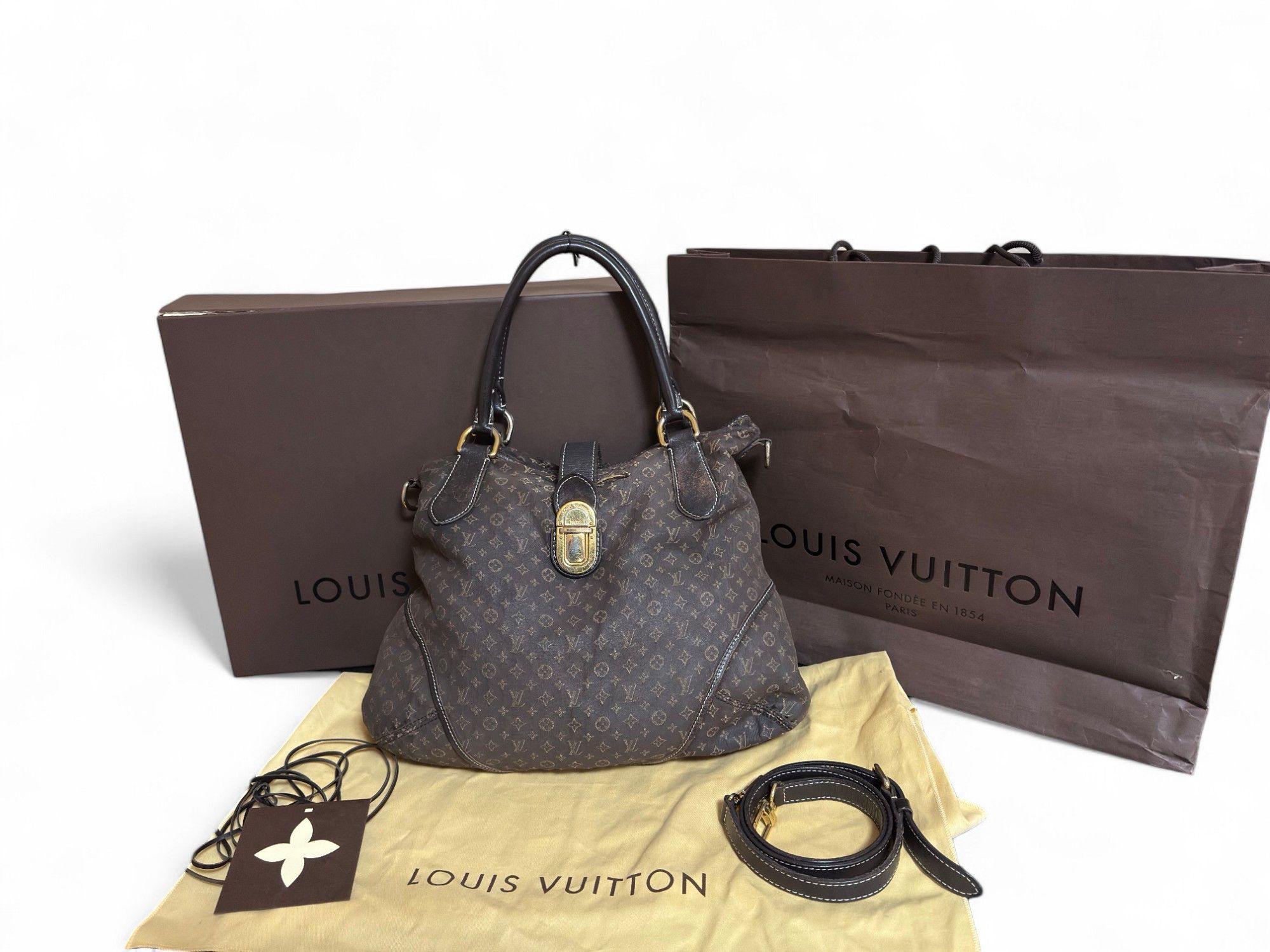 LOUIS VUITTON Monogram Idylle Elegy Handbag Black M56696