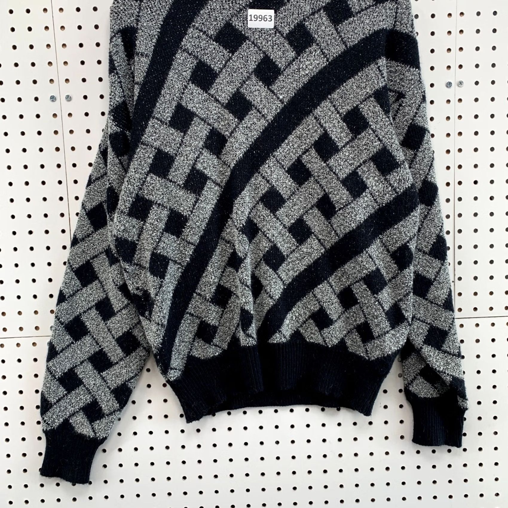Vintage VINTAGE Limited Editions By Expressions Sweater Black Gray Weave Womens Large Size L / US 10 / IT 46 - 6 Thumbnail