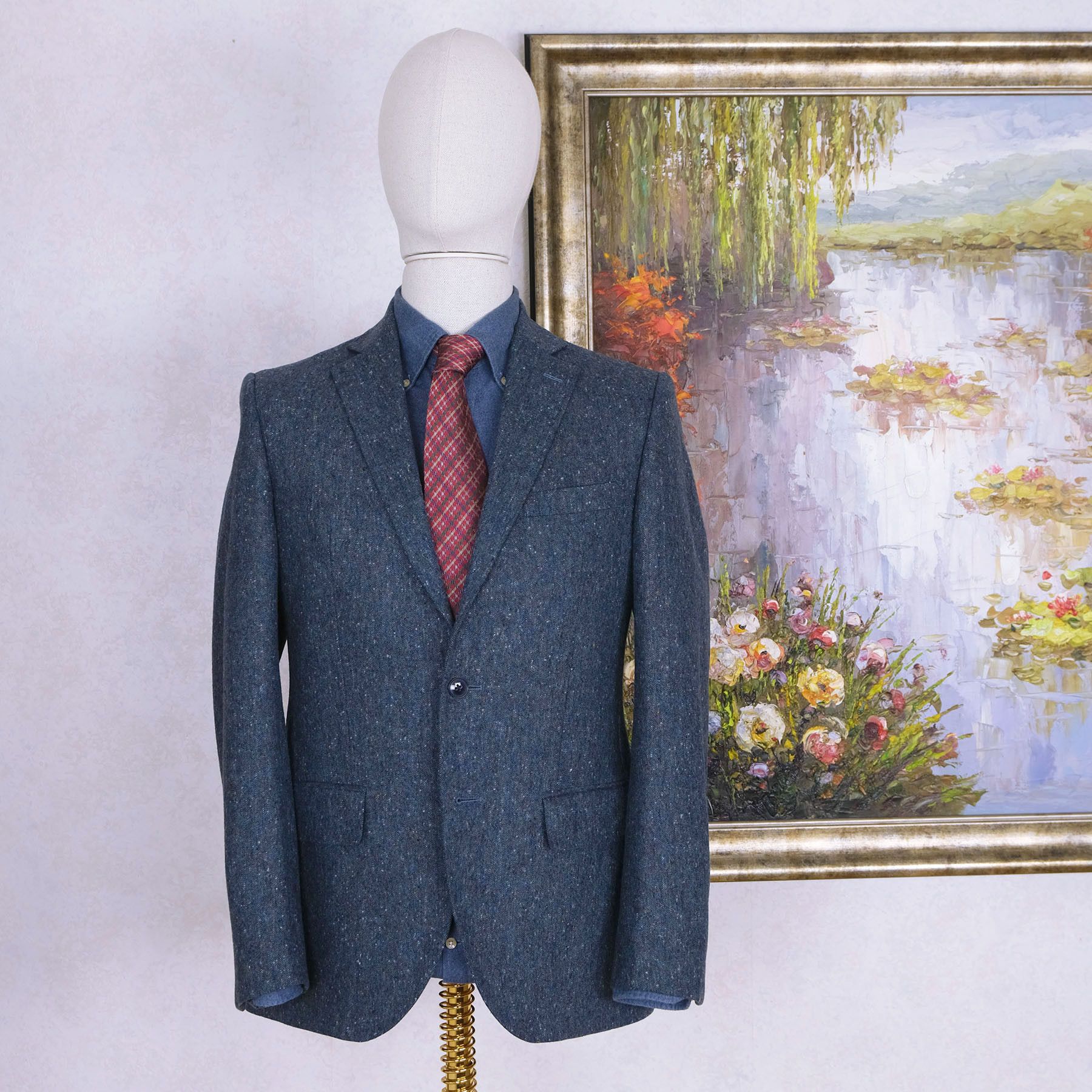 Lubiam Lubiam, handsome blue donegal tweed suit, size 36UK or 38UK Size 38R - 1 Thumbnail