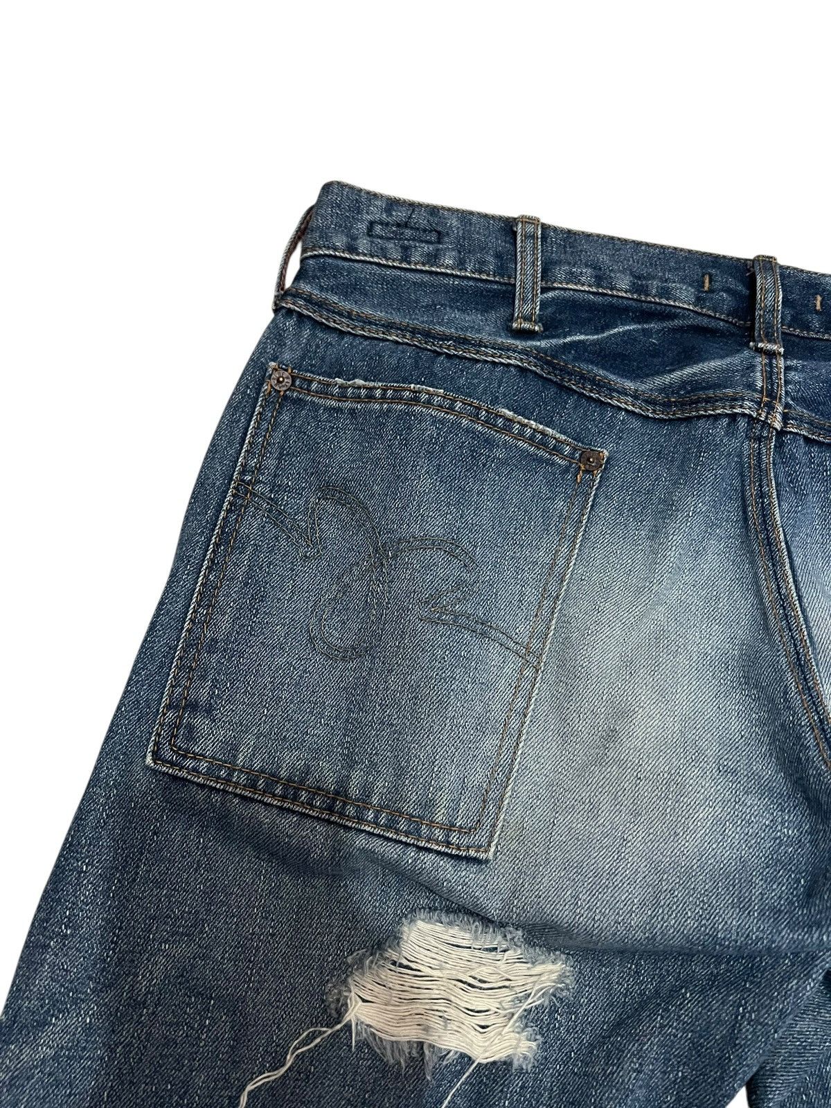 Japanese Brand Vintage Blue Way Japanese Brand Distress Clawmark Jean Size US 34 / EU 50 - 14 Thumbnail