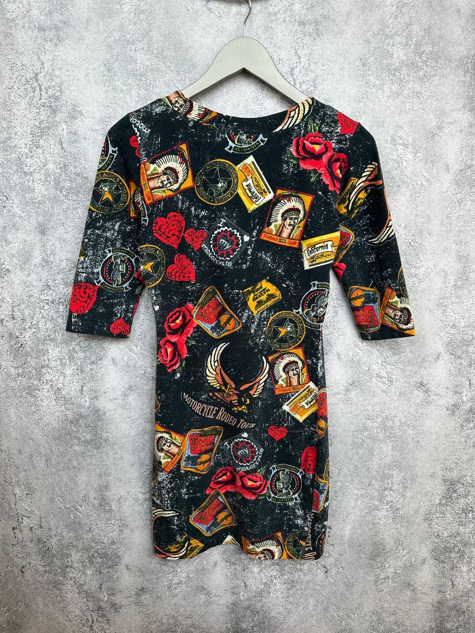 Alice + Olivia Alice + Olivia Motorcycle Rodeo Print Dress Biker Graphic Size S / US 4 / IT 40 - 2 Thumbnail