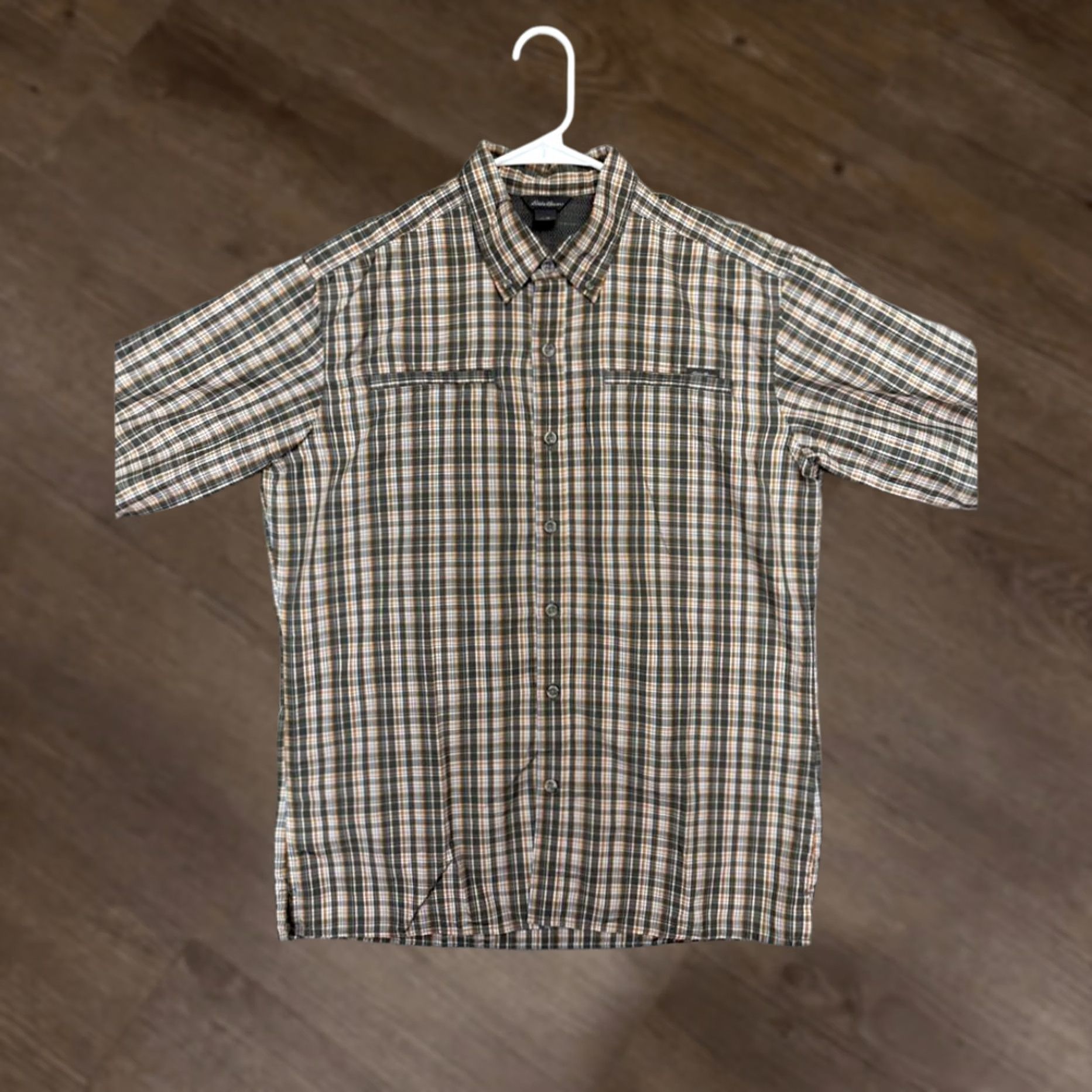 Eddie Bauer Eddie Bauer Button Up Shirt Mens Medium Green Plaid Nylon Blend Hiking Outdoor Shirt Size US M / EU 48-50 / 2 - 1 Thumbnail