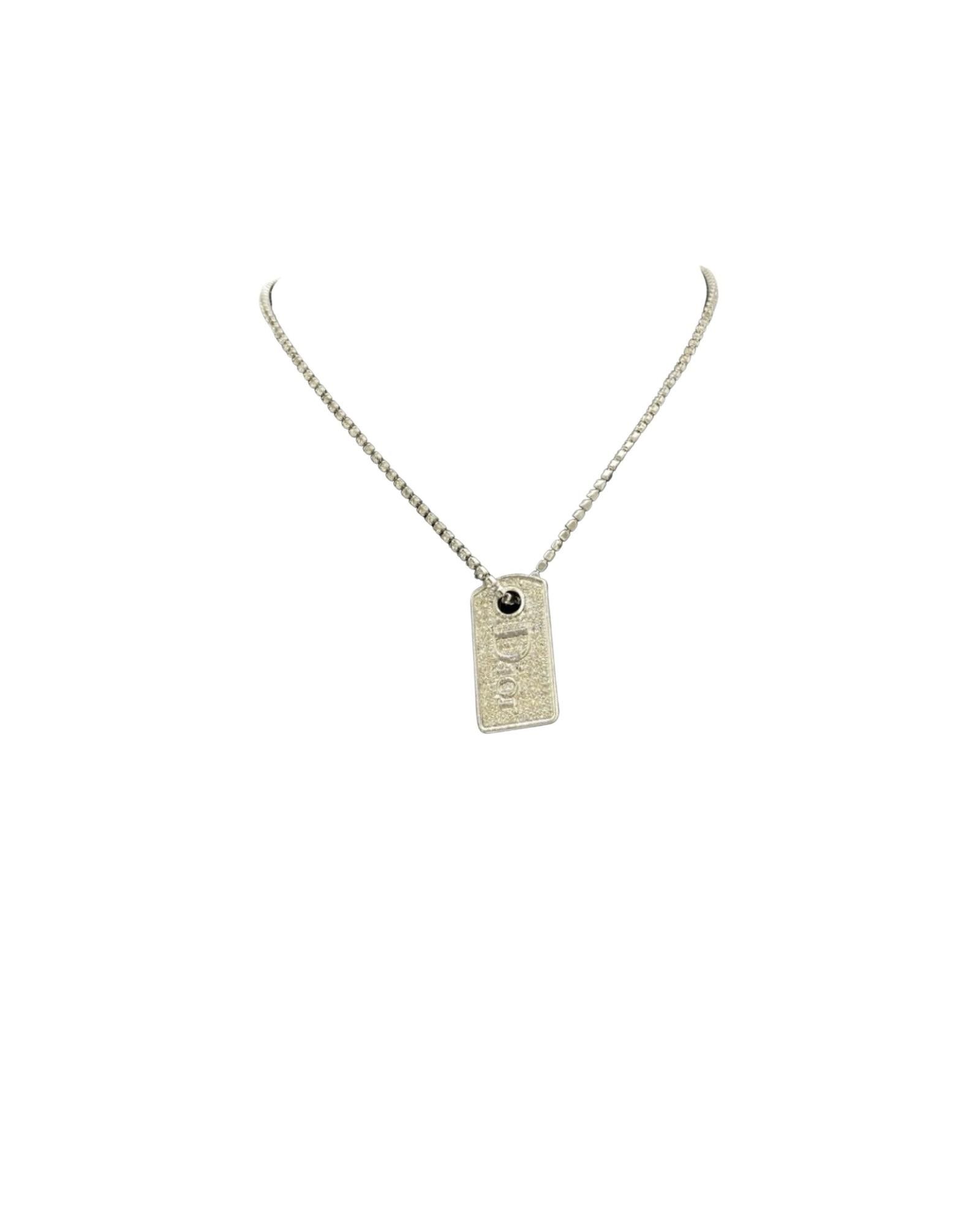 image of Dior Elegant Silver Metal Necklace, Women's