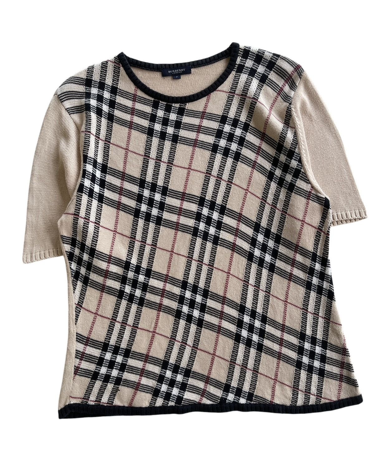 Burberry Nova Checked Knit Cropped Shirt Size M / US 6-8 / IT 42-44 - 3 Thumbnail