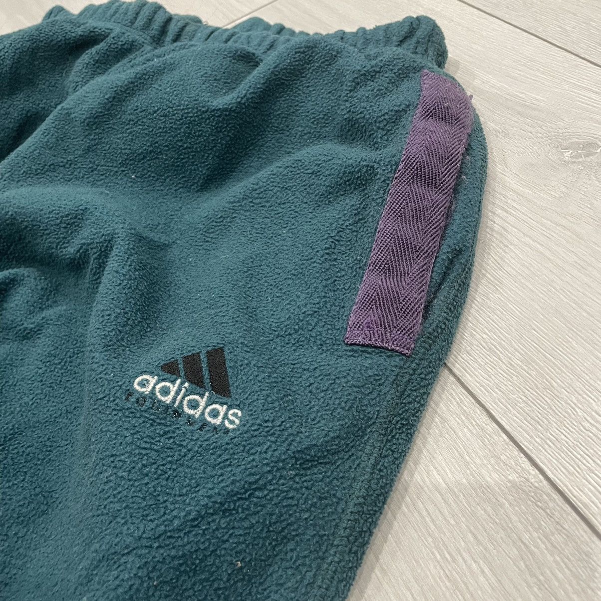 Adidas × Vintage Adidas Equipment 90s pants joggers fleece teddy sherpa Size US 35 - 3 Thumbnail