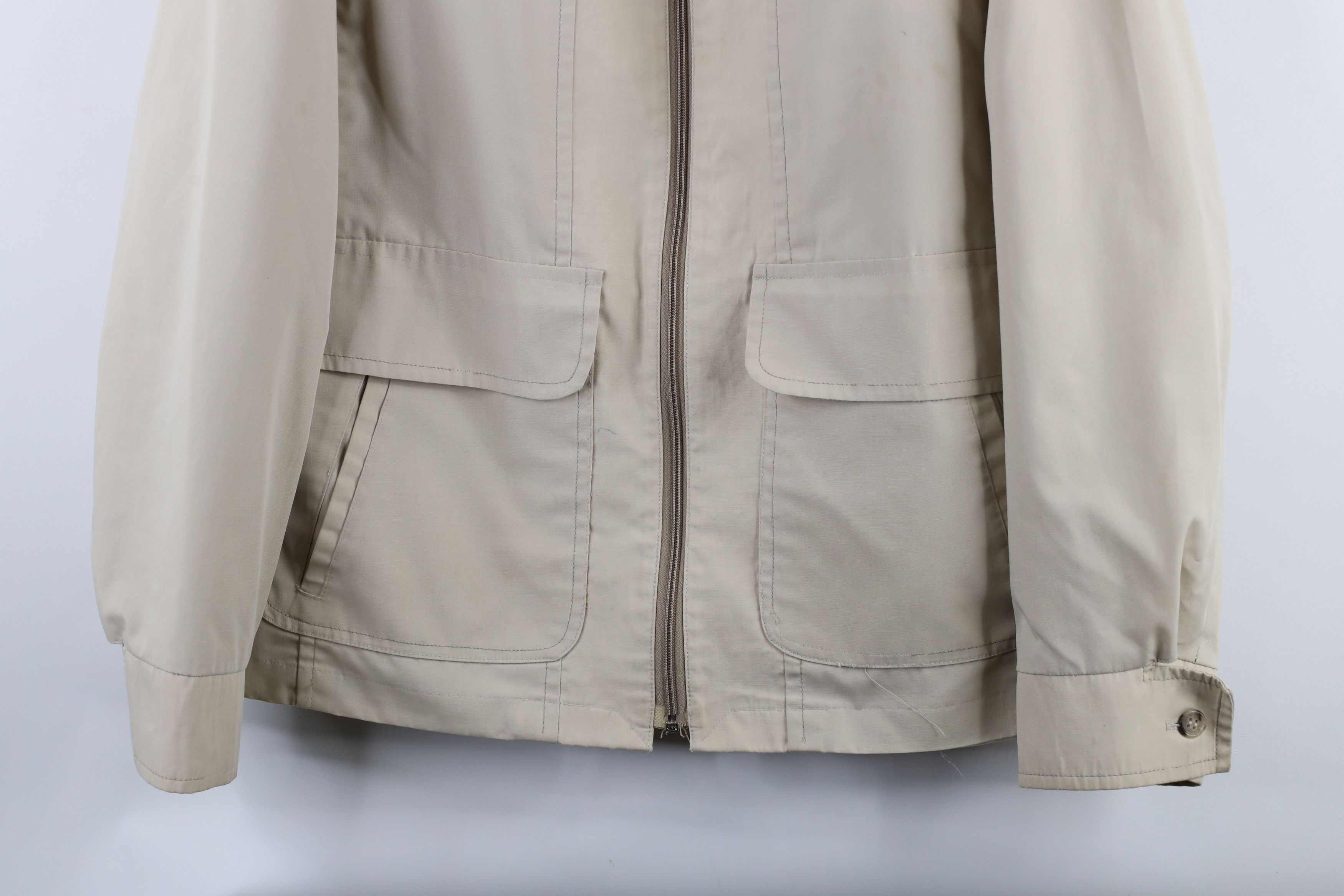 Vintage Vintage 70s Streetwear Buckle Back Full Zip Jacket Beige USA Size US L / EU 52-54 / 3 - 3 Thumbnail