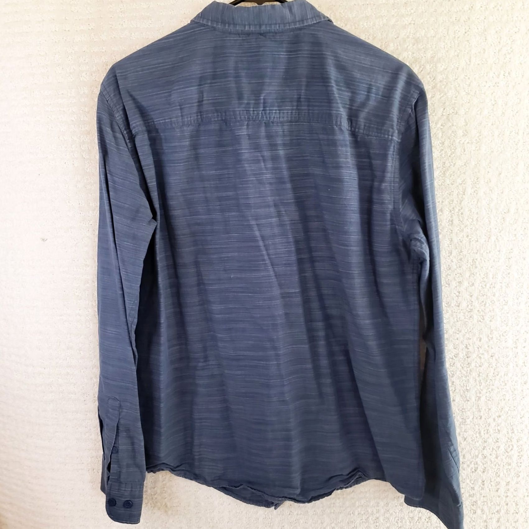 Tavik Tavik Men L Blue Denim Striped Long Sleeve Button Shirt Beach Culture Modern Shirt Button-Down Crew Neck? Size US L / EU 52-54 / 3 - 6 Thumbnail