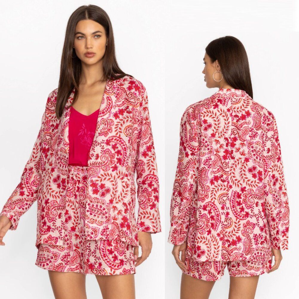 Johnny Was NWT New $255 Johnny Was Lillet Linen Floral Blazer Size XS Size XS / US 0-2 / IT 36-38 - 1 Thumbnail