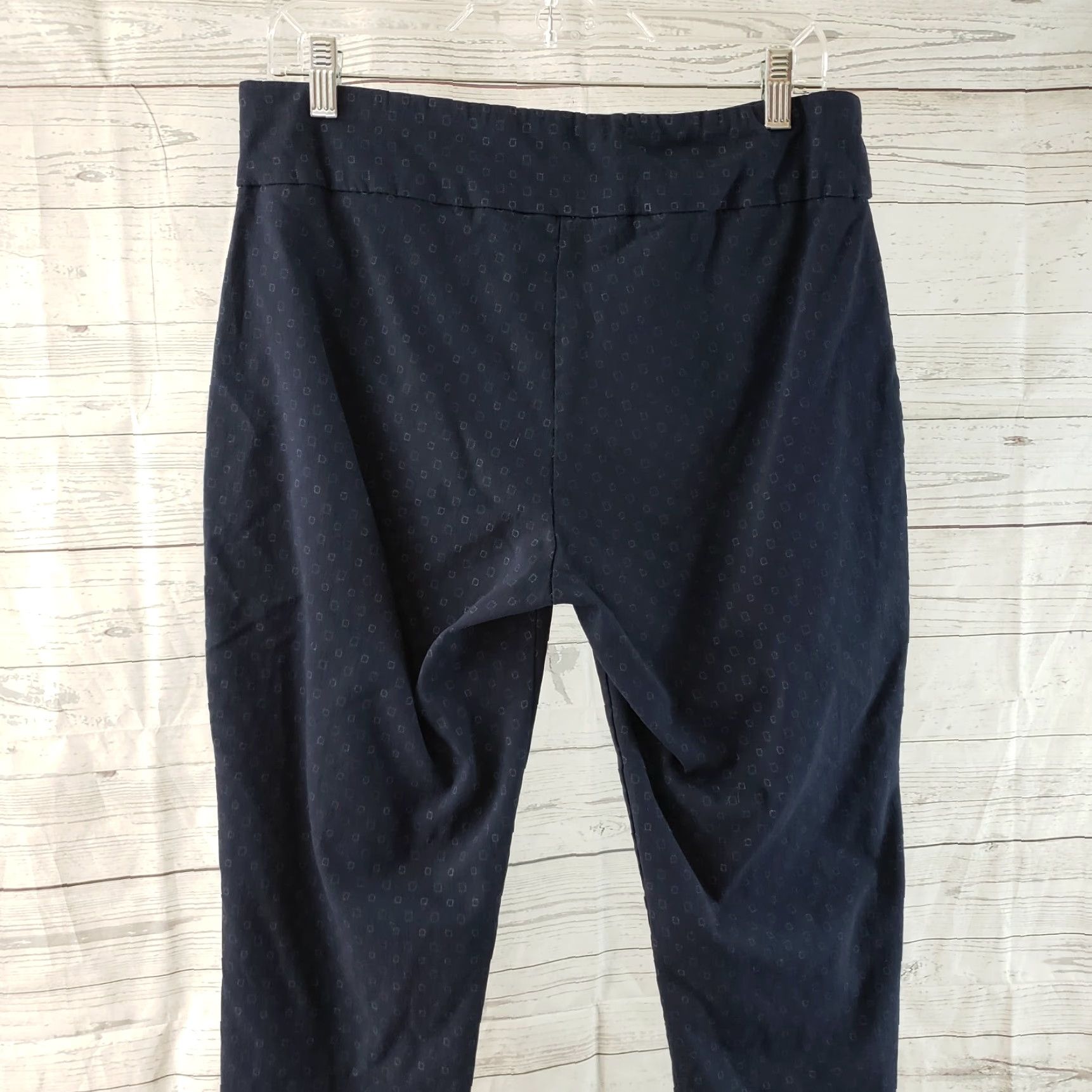 Orvis VINTAGE Orvis Womens Printed Pull On Pants Sz 14 Blue Geometric Cropped Mid Rise Size 36" / US 14 / IT 50 - 4 Thumbnail