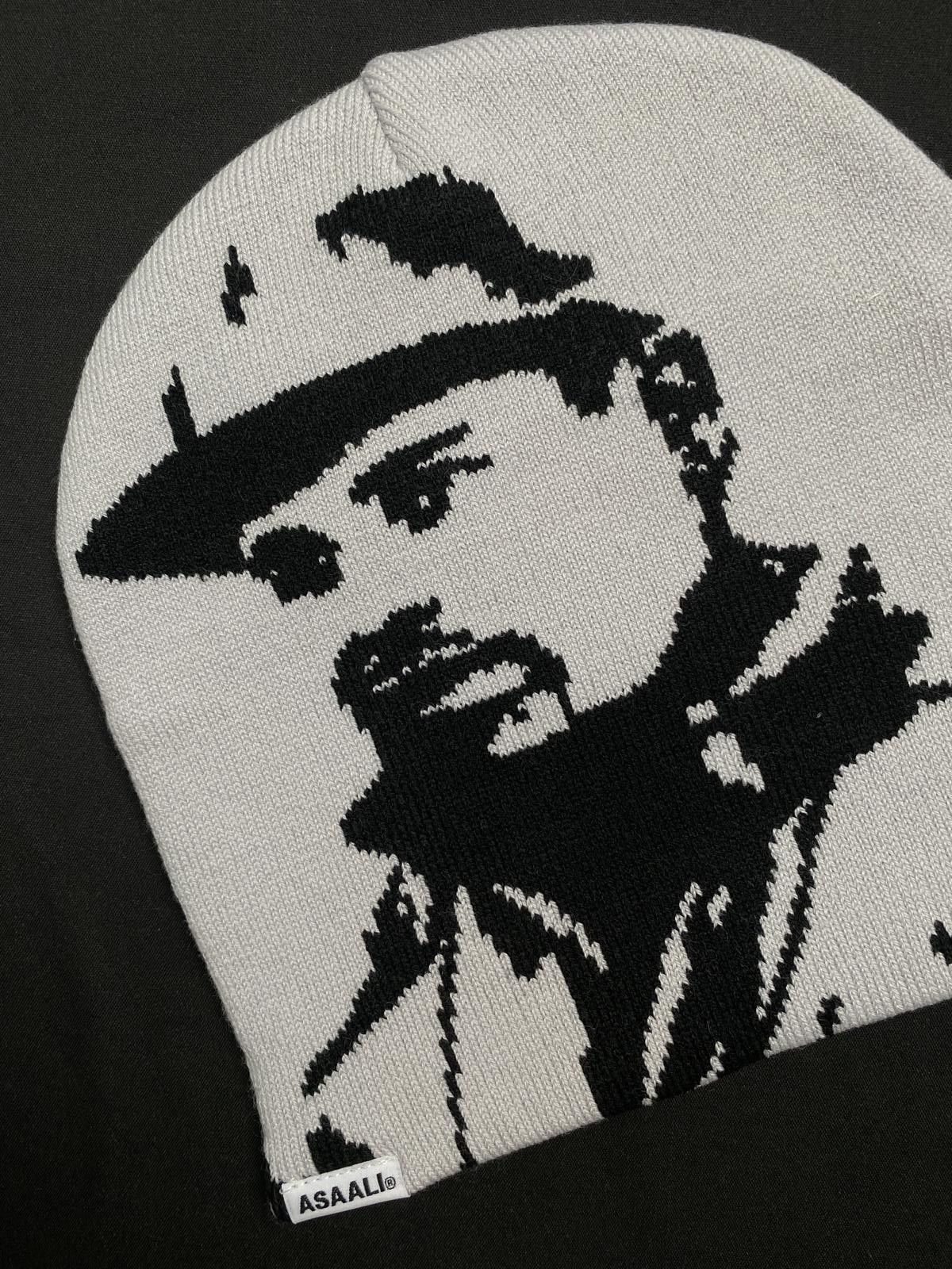 Asaali Deadstock Asaali Cartel Skully No Cuff Knit Gray Beanie Hats Size ONE SIZE - 8 Thumbnail