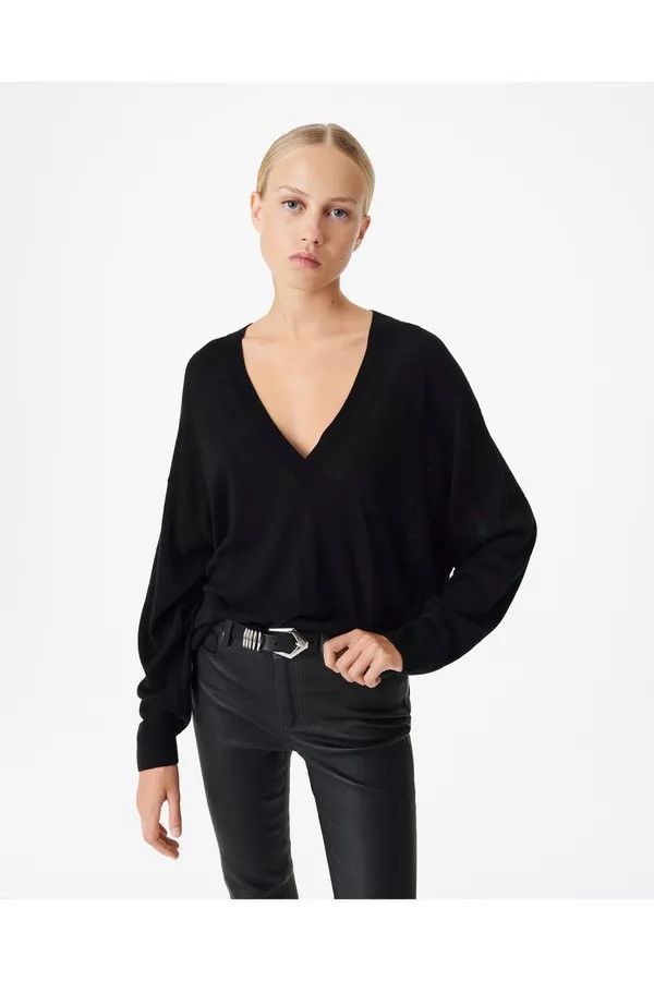 Iro NWT IRO Haru V-Neck Sweater Pullover Wool Cashmere Loose Fit Size XS / US 0-2 / IT 36-38 - 2 Thumbnail