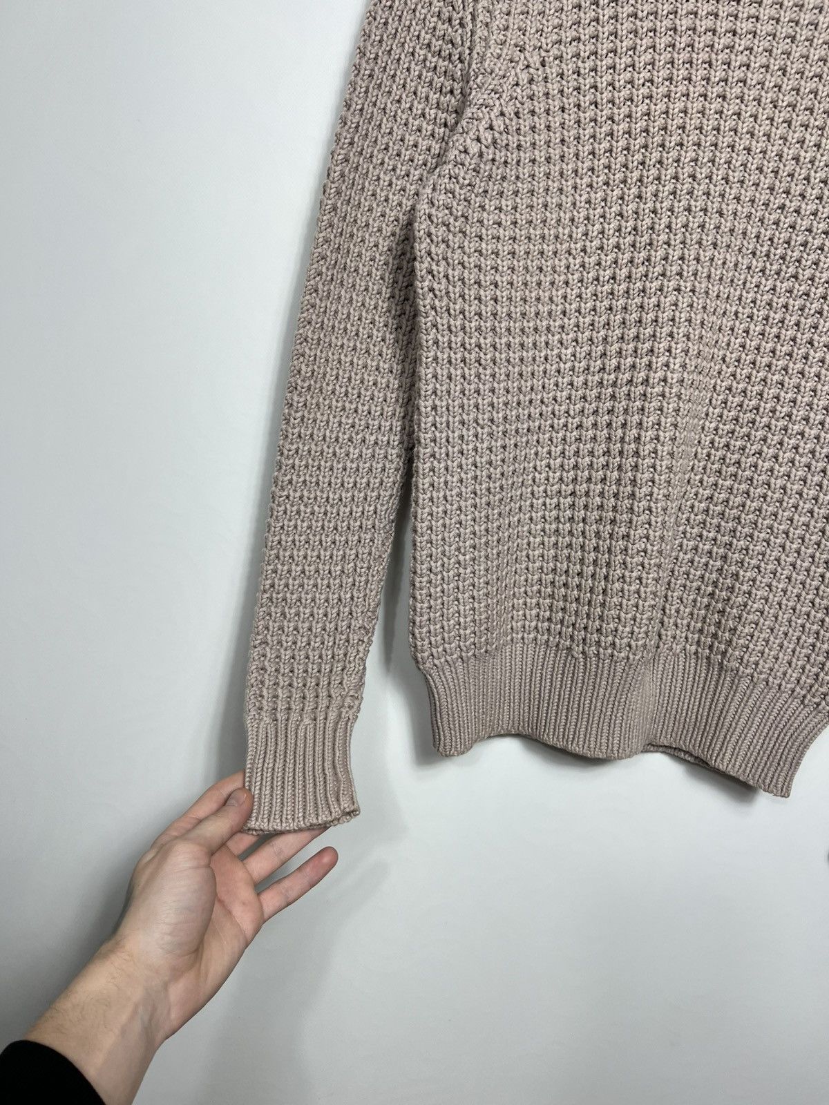 Allsaints Allsaints Light Brown Rok Crew Cable Knit Sweater Size US S / EU 44-46 / 1 - 3 Thumbnail