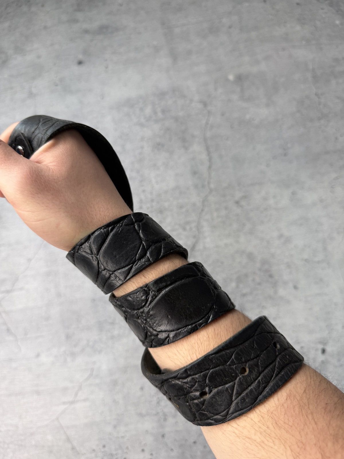 Japanese Brand 00ʼS NUMBER NINE STYLE JAPAN LEATHER Y2K BELT ARCHIVE BLACK Size ONE SIZE - 2 Thumbnail