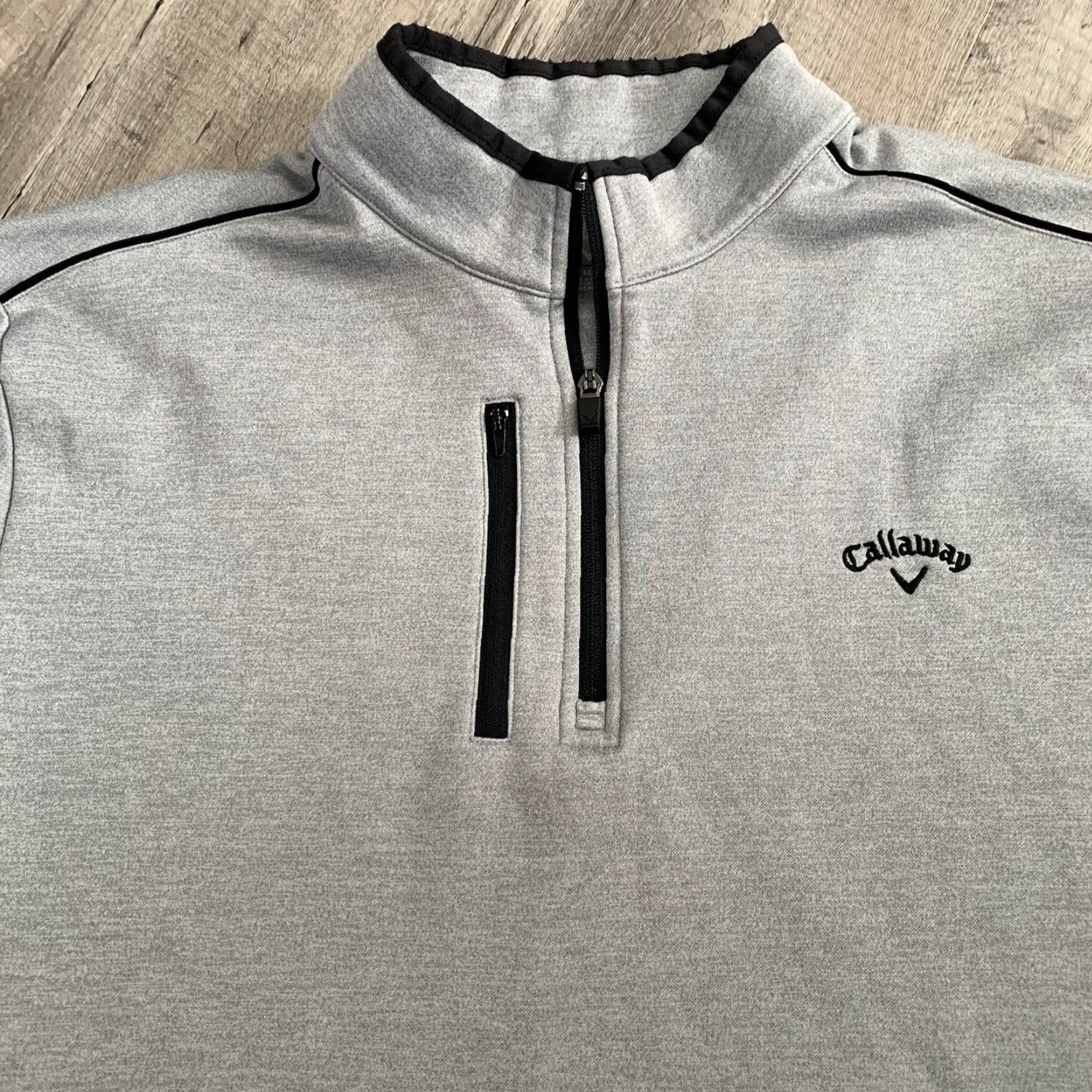 Callaway Callaway Pullover Mens XXL Gray 1/4 Zip Fleece Lined Golf Sweatshirt with Pocket Shirt Mens 2XL Gray Size US XXL / EU 58 / 5 - 6 Thumbnail