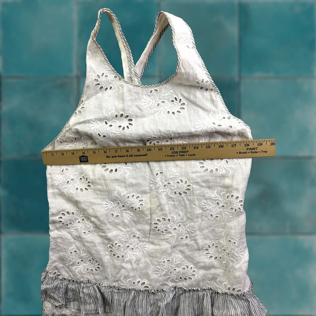 Rebecca Taylor Rebecca Taylor Dress Womens 12 White Eyelet Halter Striped Ruffle Sundress Size XL / US 12-14 / IT 48-50 - 1 Thumbnail
