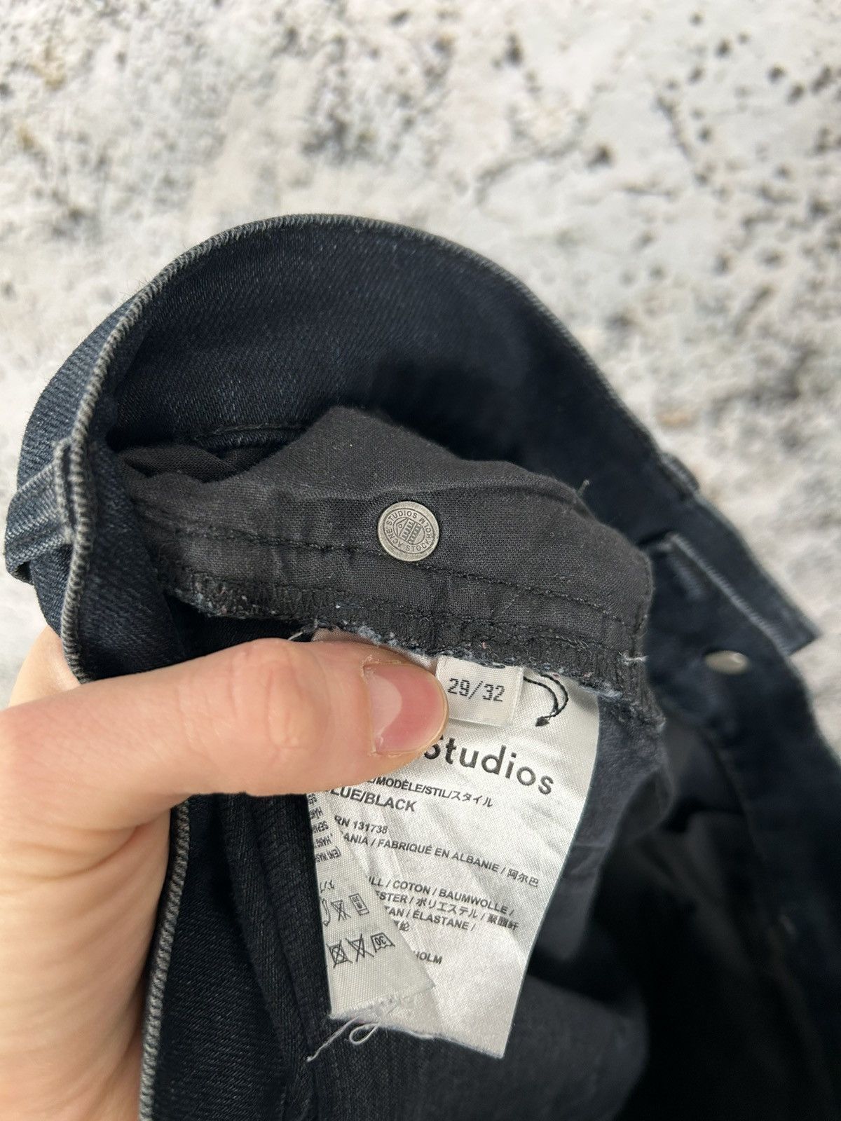 Acne Studios Acne Studios Ace Blue/Black Avantgarde Denim Grunge Designer Size US 29 - 6 Thumbnail