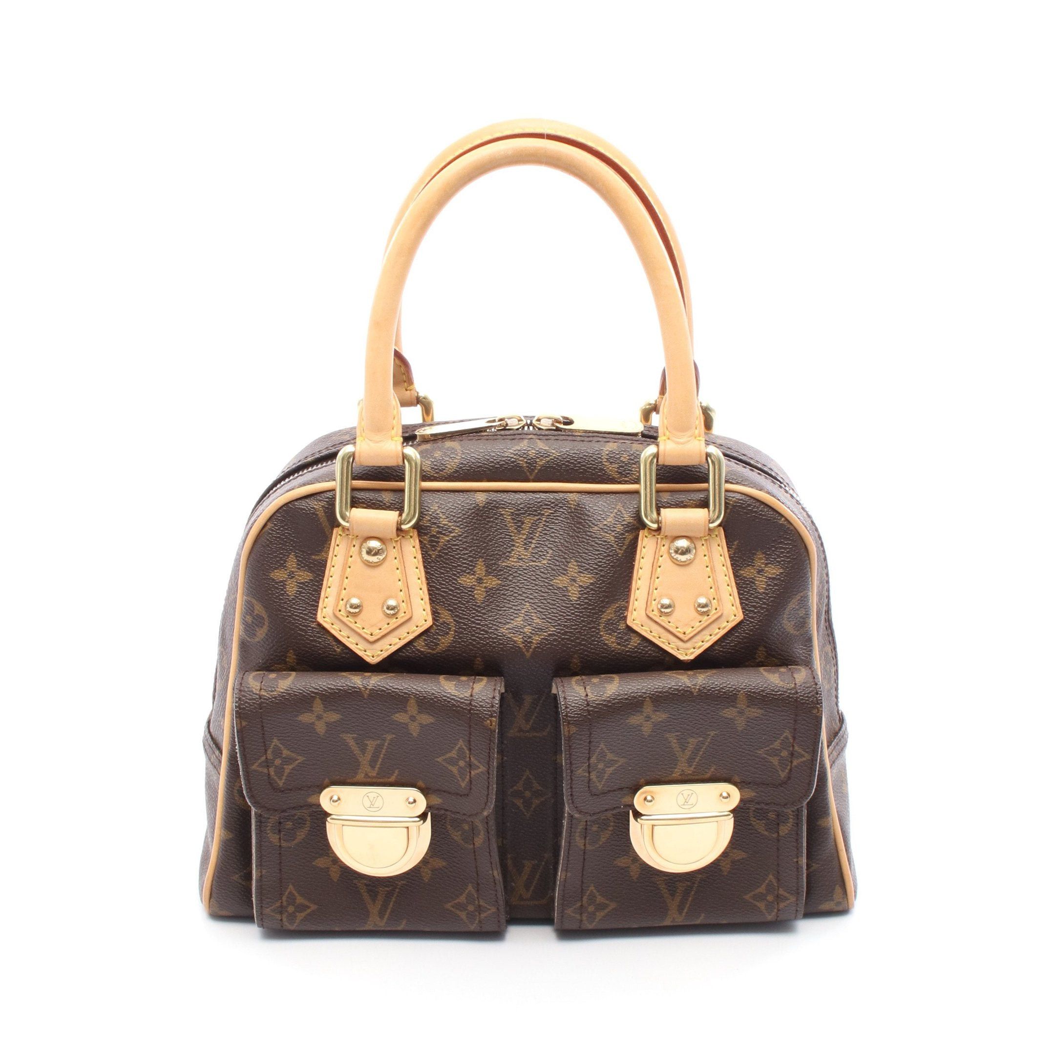 Louis Vuitton Louis Vuitton Manhattan Pm Monogram Handbag Leather Brown Size ONE SIZE - 1 Thumbnail