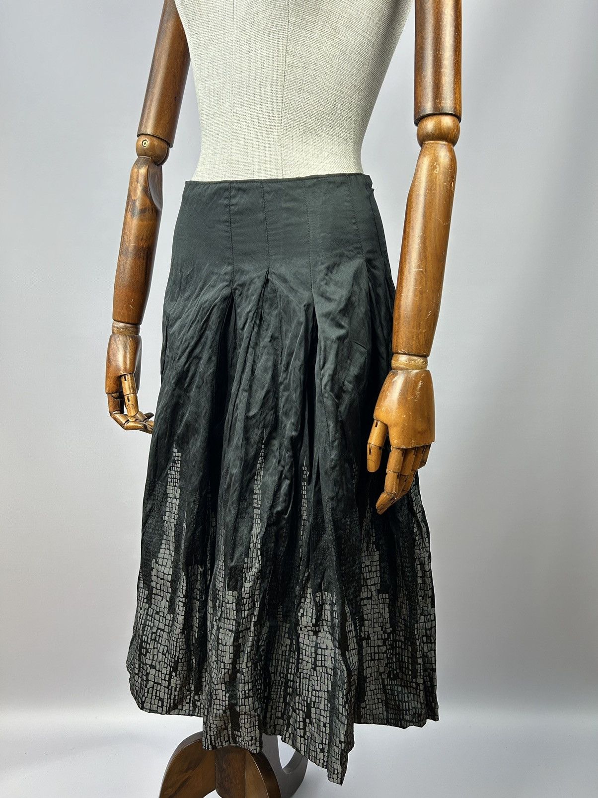Annette Gortz × Designer Annete Gortz Black Grey City Print Pleated Skirt Size 36 Size 28" / US 6 / IT 42 - 1 Thumbnail