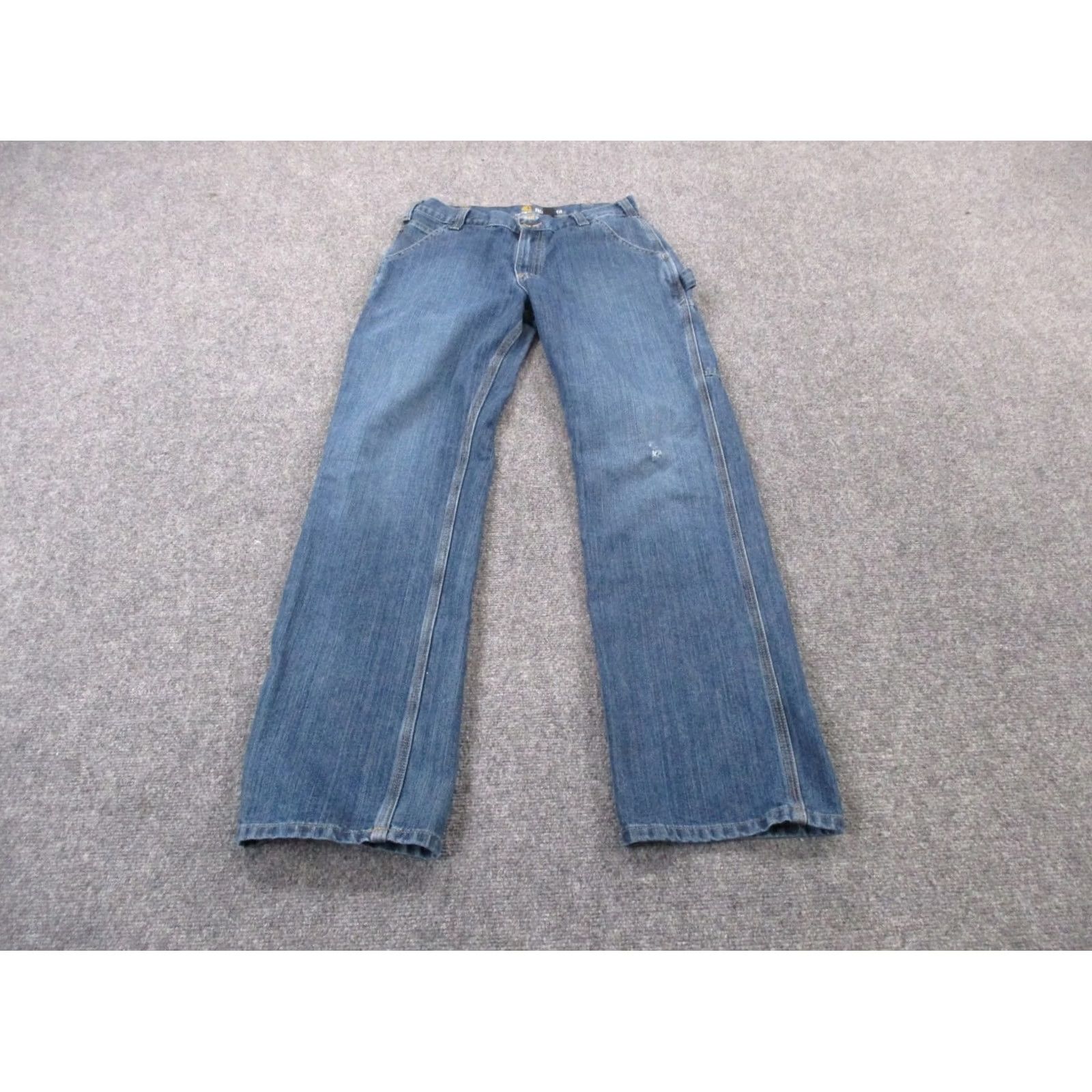 Carhartt Carhartt Jeans Mens 32 X 34 Blue Denim Relaxed Fit Straight Boot Casual Country Jeans Mens Regular Blue Denim 5-Pocket Design Boots Cut Mens Size US 28 / EU 44 - 2 Thumbnail