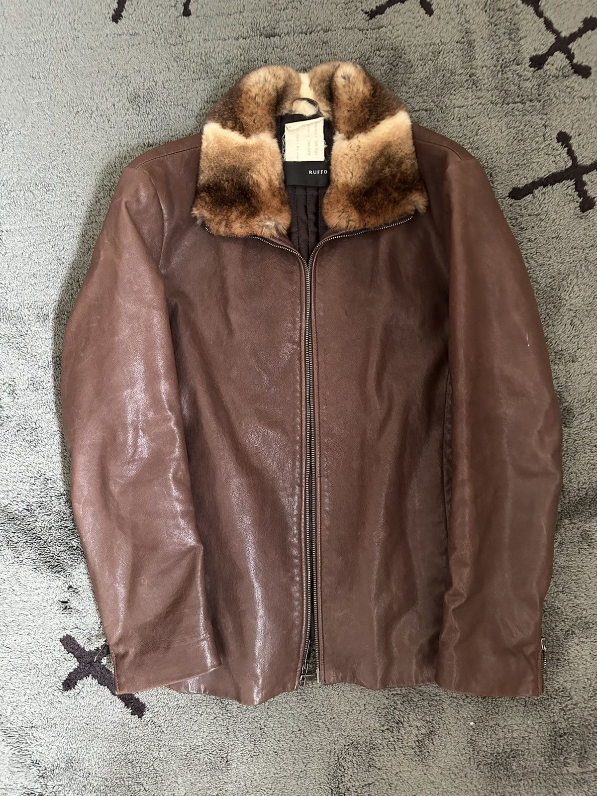 Ruffo Research Vintage Ruffo Research Leather Jacket With Fur Collar Size M / US 6-8 / IT 42-44 - 1 Thumbnail