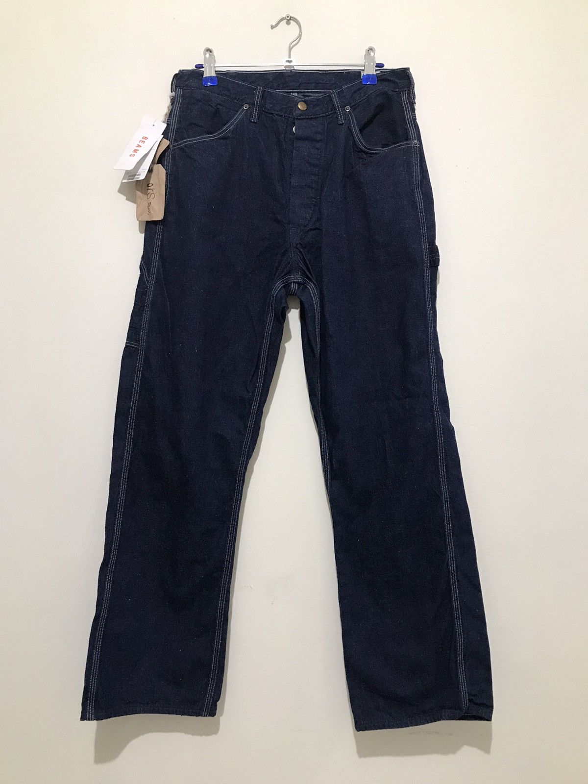 image of Beams Plus x Orslow Beams - Denim Carpenter Pants in Raw Denim, Men's (Size 30)