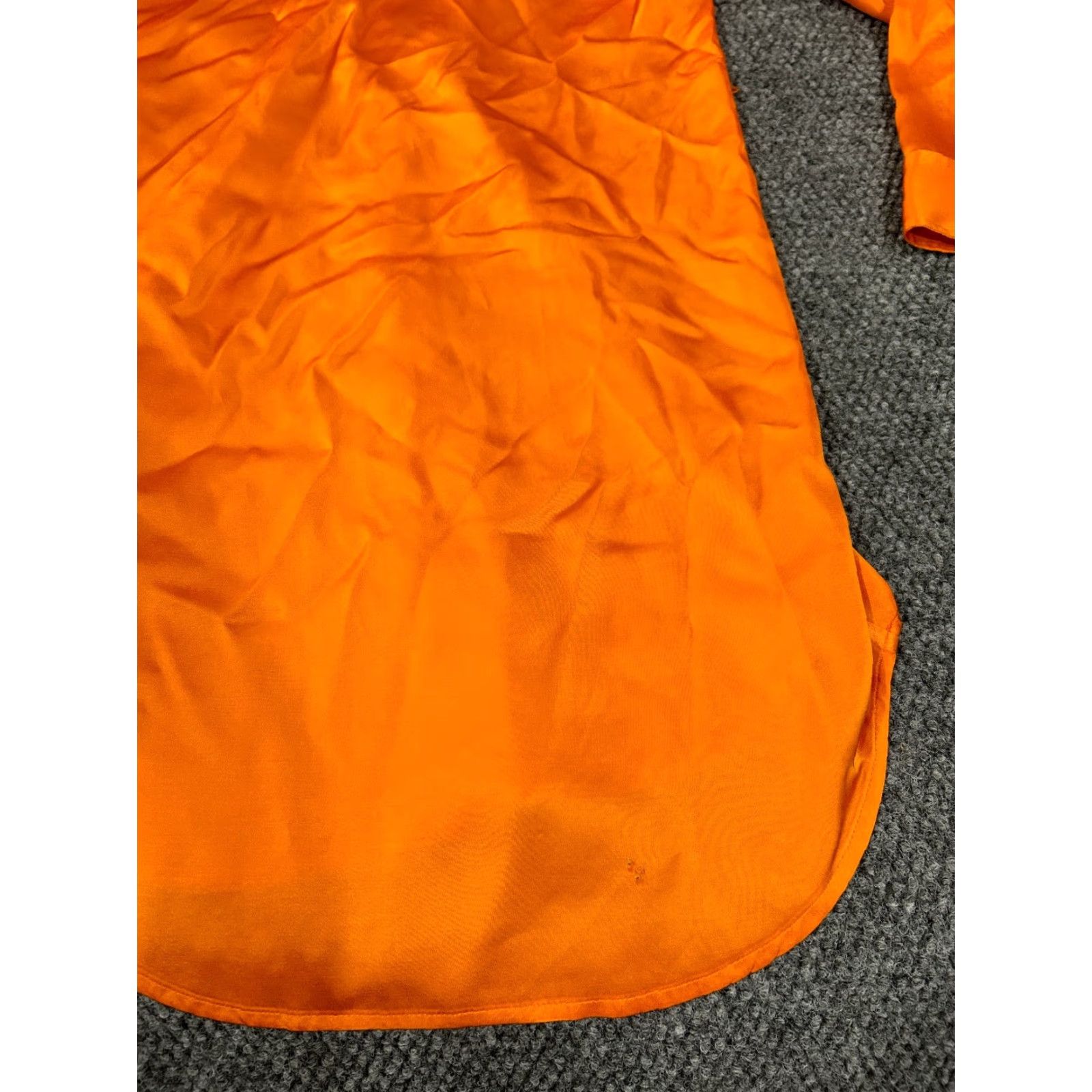 Ralph Lauren Lauren Ralph Lauren Shirt Dress Womens 2 Orange Button Front Long Sleeve Classic Satin Knee Length Vintage No Size XS / US 0-2 / IT 36-38 - 7 Thumbnail