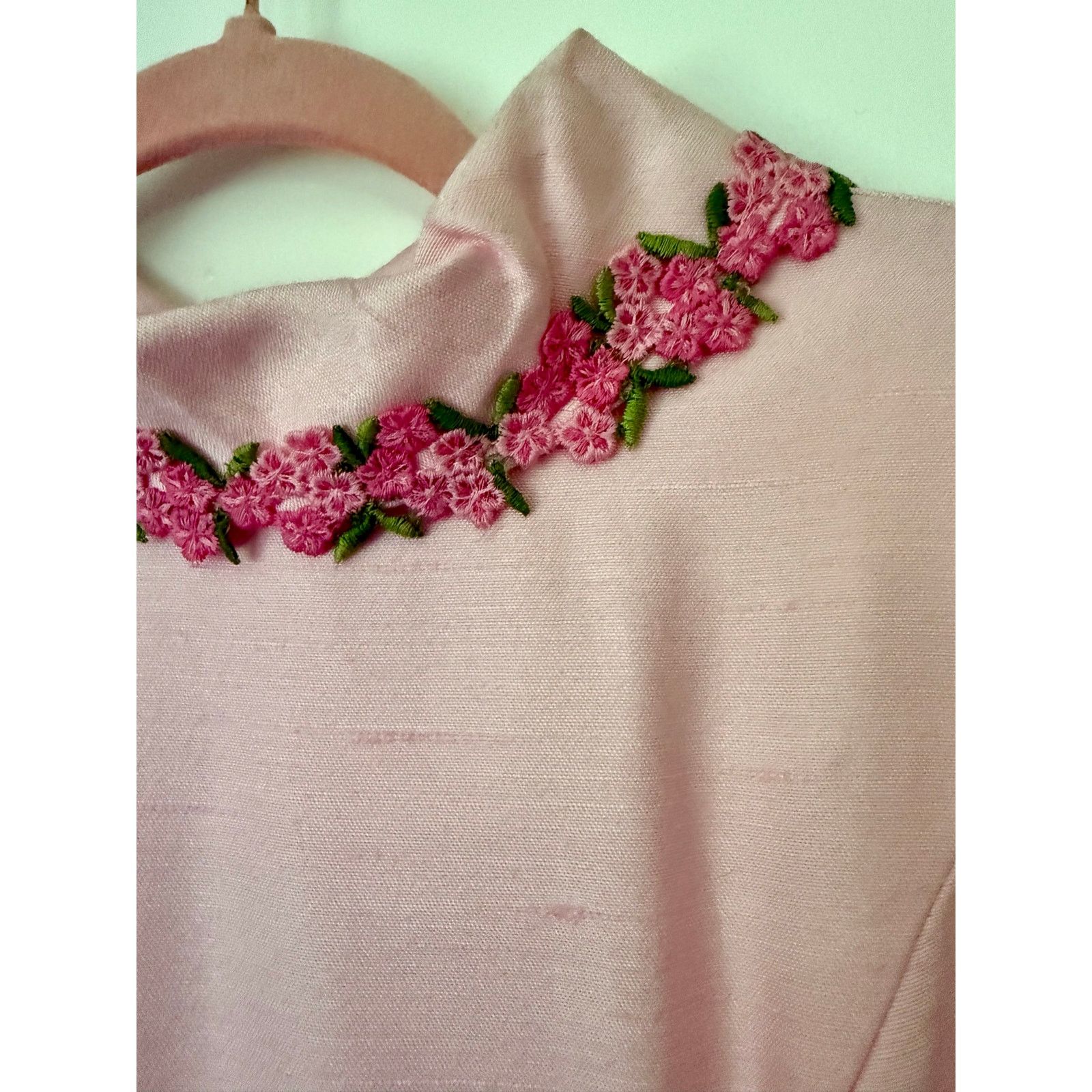 Vintage Vintage 60’s Light Pink Floral Maxi Dress XS Small Romantic Size XS / US 0-2 / IT 36-38 - 3 Thumbnail