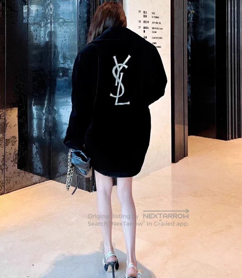 Saint Laurent Paris Saint Laurent Paris Super popular velvet water-diamonded b Size L / US 10 / IT 46 - 1 Thumbnail