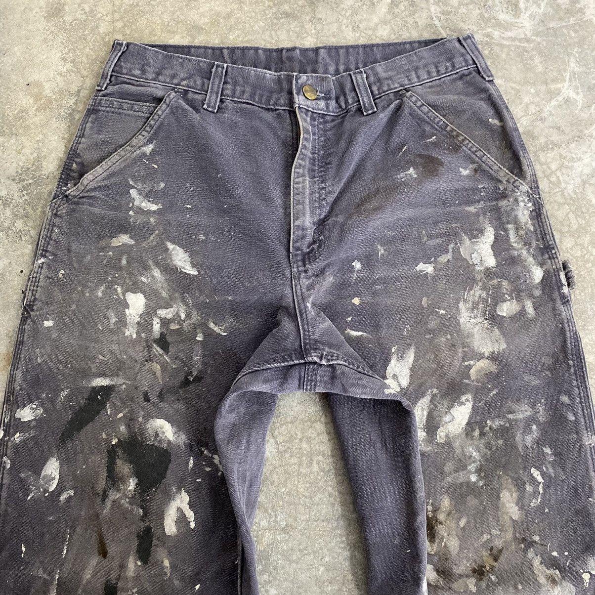 Carhartt VTG Carhartt Faded Petrol Blue Splatter Painter Pants Size US 31 - 14 Thumbnail