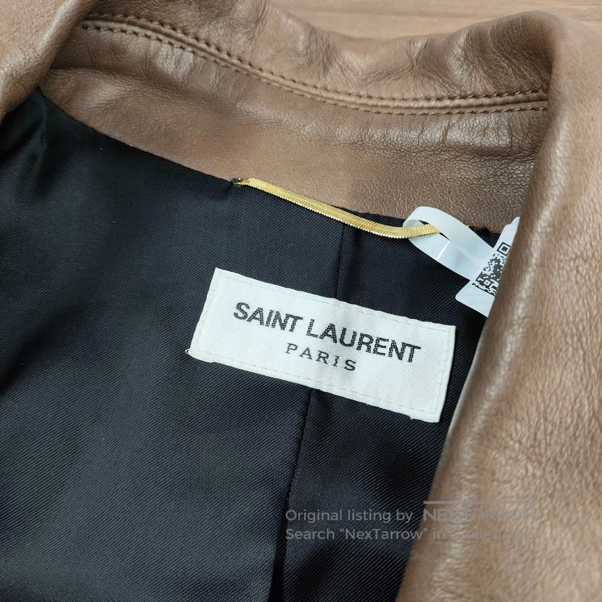 Yves Saint Laurent YSL Vintage Brown Lambskin Leather Jacket. Size S / US 4 / IT 40 - 3 Thumbnail