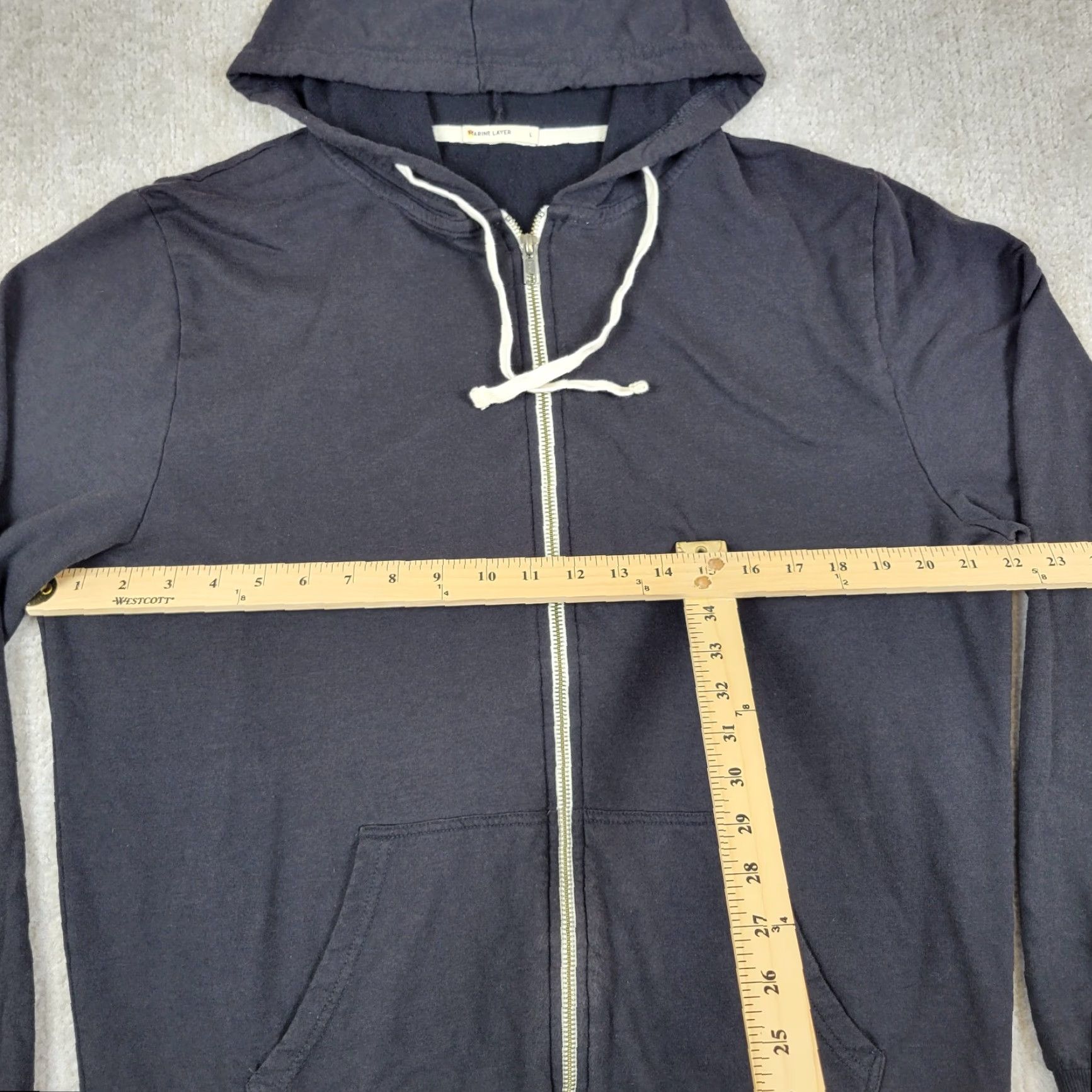 Marine Layer Marine Layer Hoodie Sweatshirt Mens L Black Full Zip Cotton Blend Hooded Sweater Size US M / EU 48-50 / 2 - 4 Thumbnail