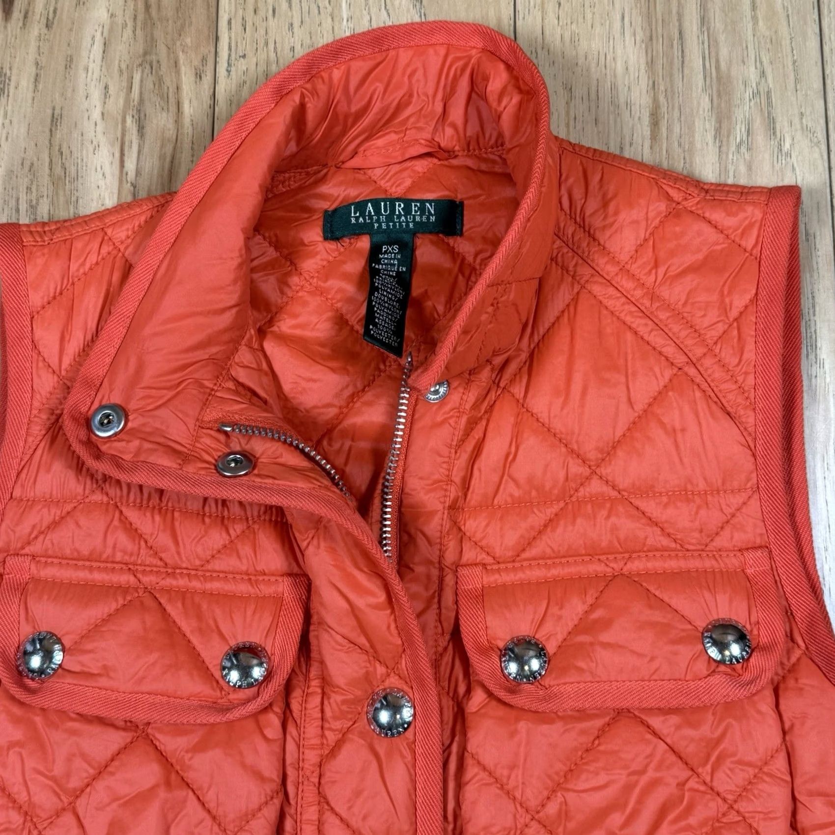 Ralph Lauren Lauren Ralph Lauren Quilted Vest Womens PXS Orange 4 Pocket Cargo Vest Women PXS Orange Quilted Nylon Pockets Petite Size XS / US 0-2 / IT 36-38 - 5 Thumbnail