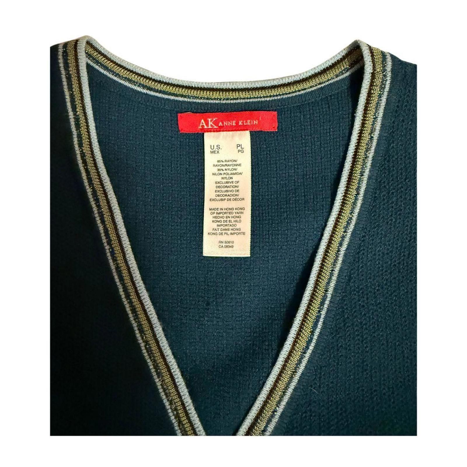 Other Vintage Anne Klein Sweater Vest, Sporty Tennis Style Size L / US 10 / IT 46 - 3 Thumbnail