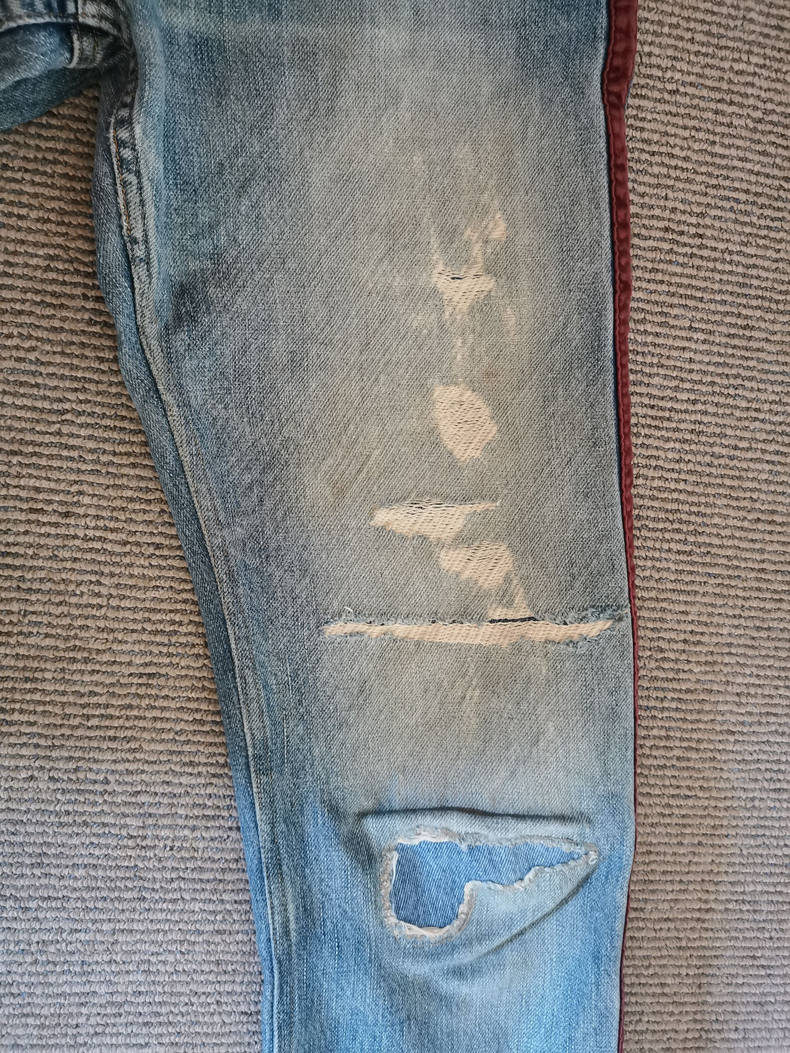 Undercover AW02 Undercover Velvet Stripe distressed denim Size US 30 / EU 46 - 5 Thumbnail