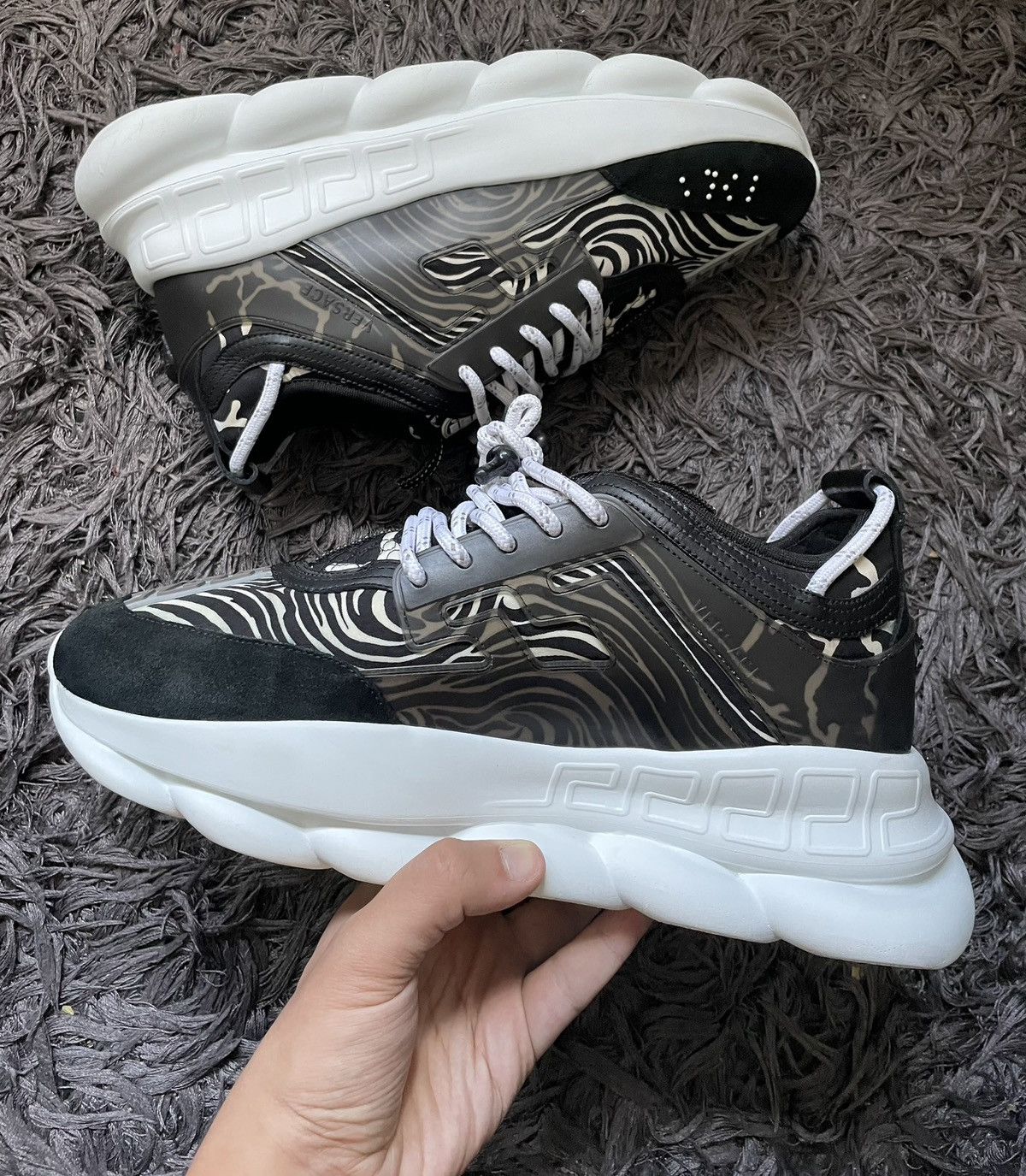 Versace Versace chain reaction zebra Size US 12 / EU 45 - 4 Thumbnail