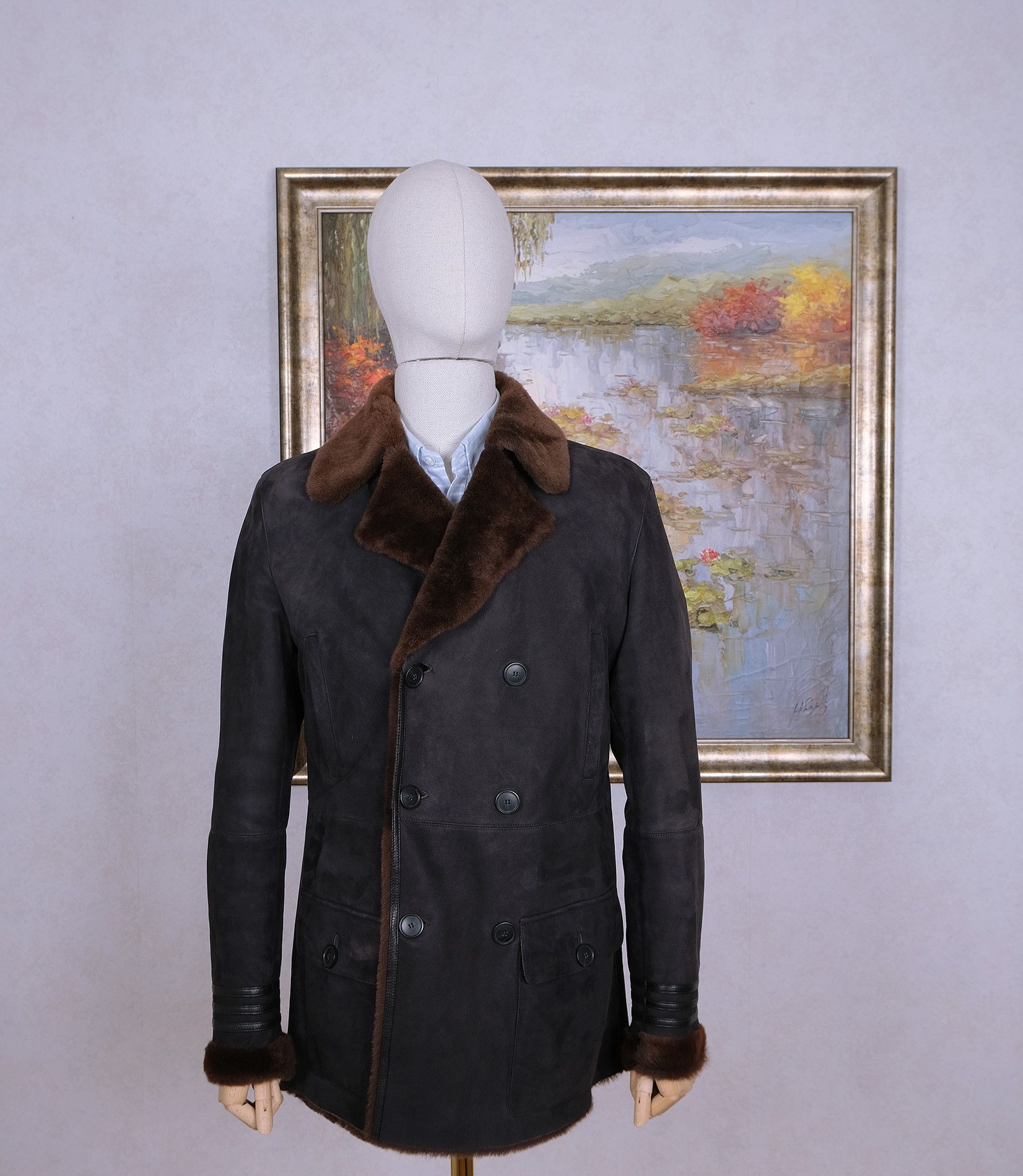 VERRI Verri, brown shearling jacket, size 40, sheep fur Size US M / EU 48-50 / 2 - 1 Thumbnail