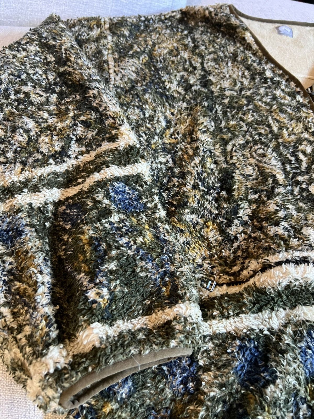 18 East 18 East Block Print Fleece Full Zip Cardigan Size US XXL / EU 58 / 5 - 4 Thumbnail