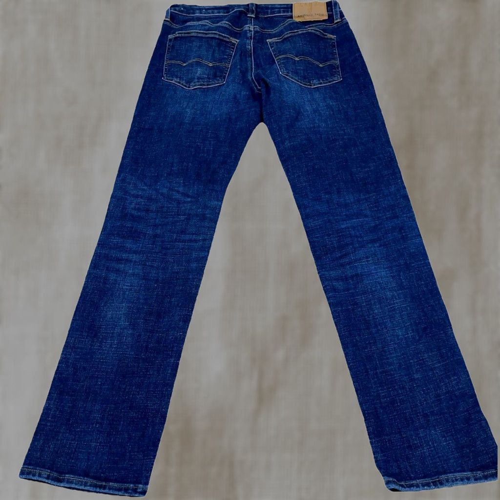 American Eagle Outfitters American Eagle Jeans Men 30x32 Slim Straight Next Level Stretch Dark Blue Distressed? No Distressed Size US 30 / EU 46 - 1 Thumbnail