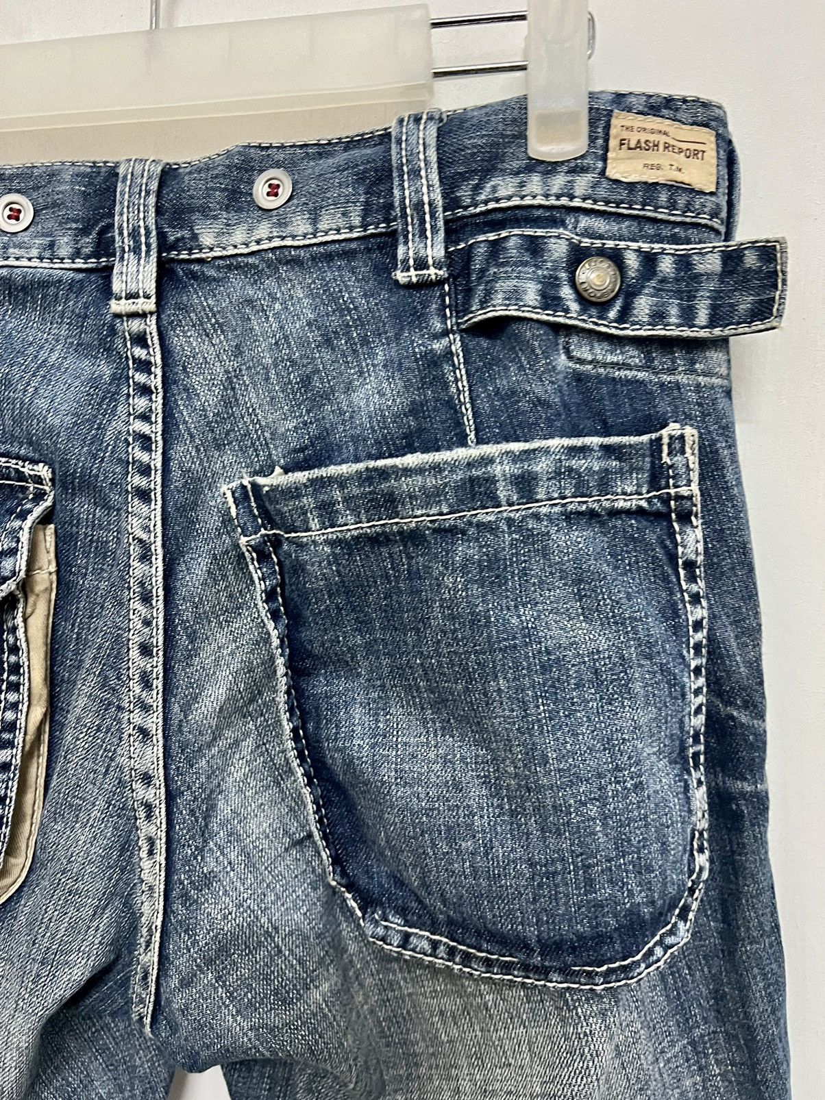 Japanese Brand FLASH REPORT JAPAN MUDWASH SMOKE FLARE JEANS Size US 33 - 12 Thumbnail