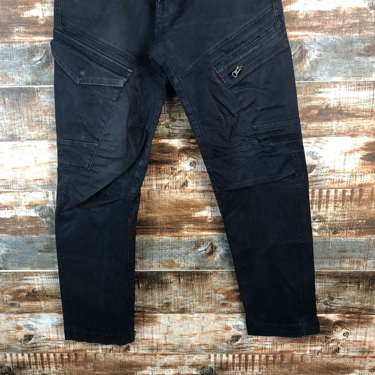 Japanese Brand DL Genba Dark Blue Cargo Multipocket Pants #C716 Size US 28 / EU 44 - 3 Thumbnail