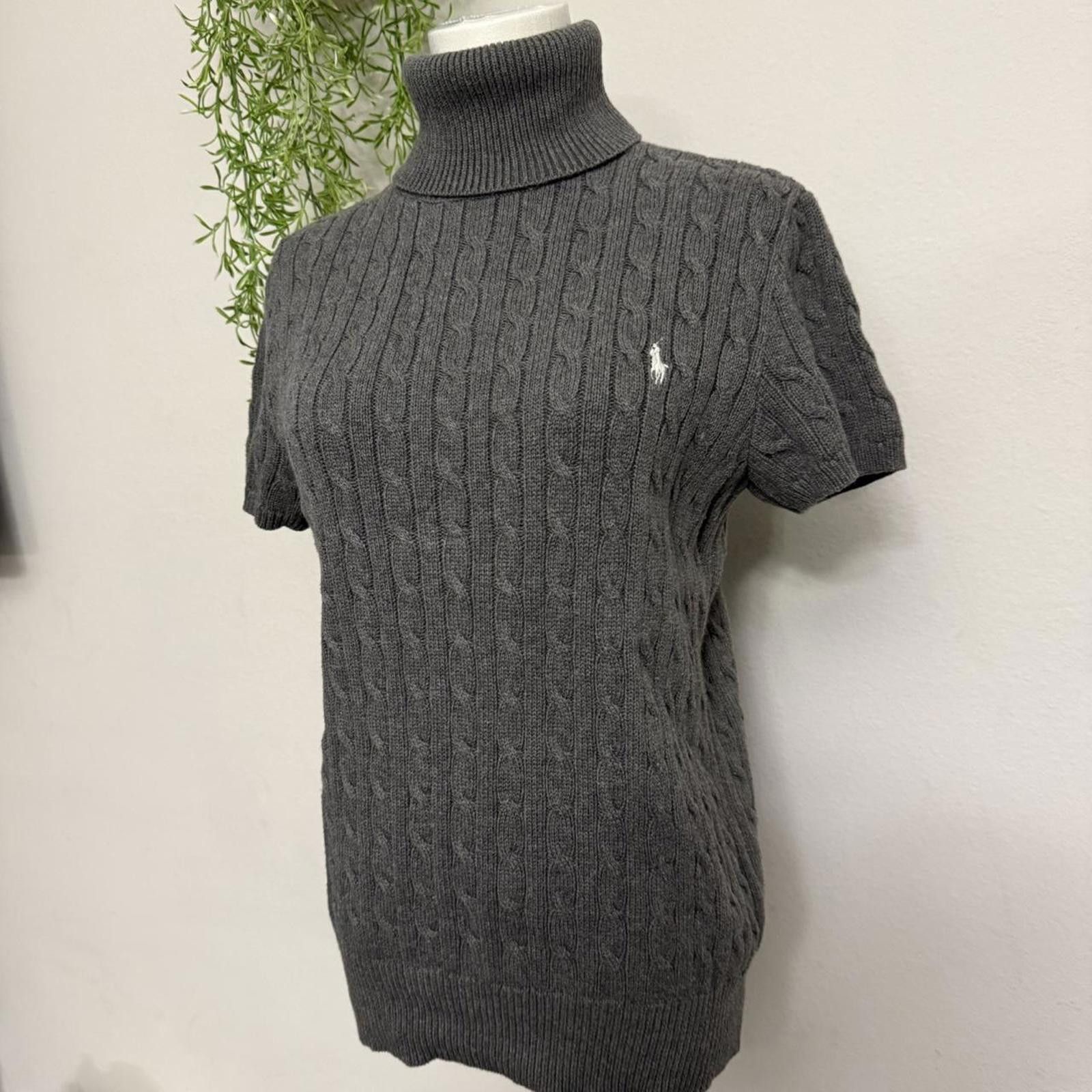 Polo Ralph Lauren Grey Preppy Polo Ralph Lauren turtleneck sweater top Size M / US 6-8 / IT 42-44 - 1 Thumbnail