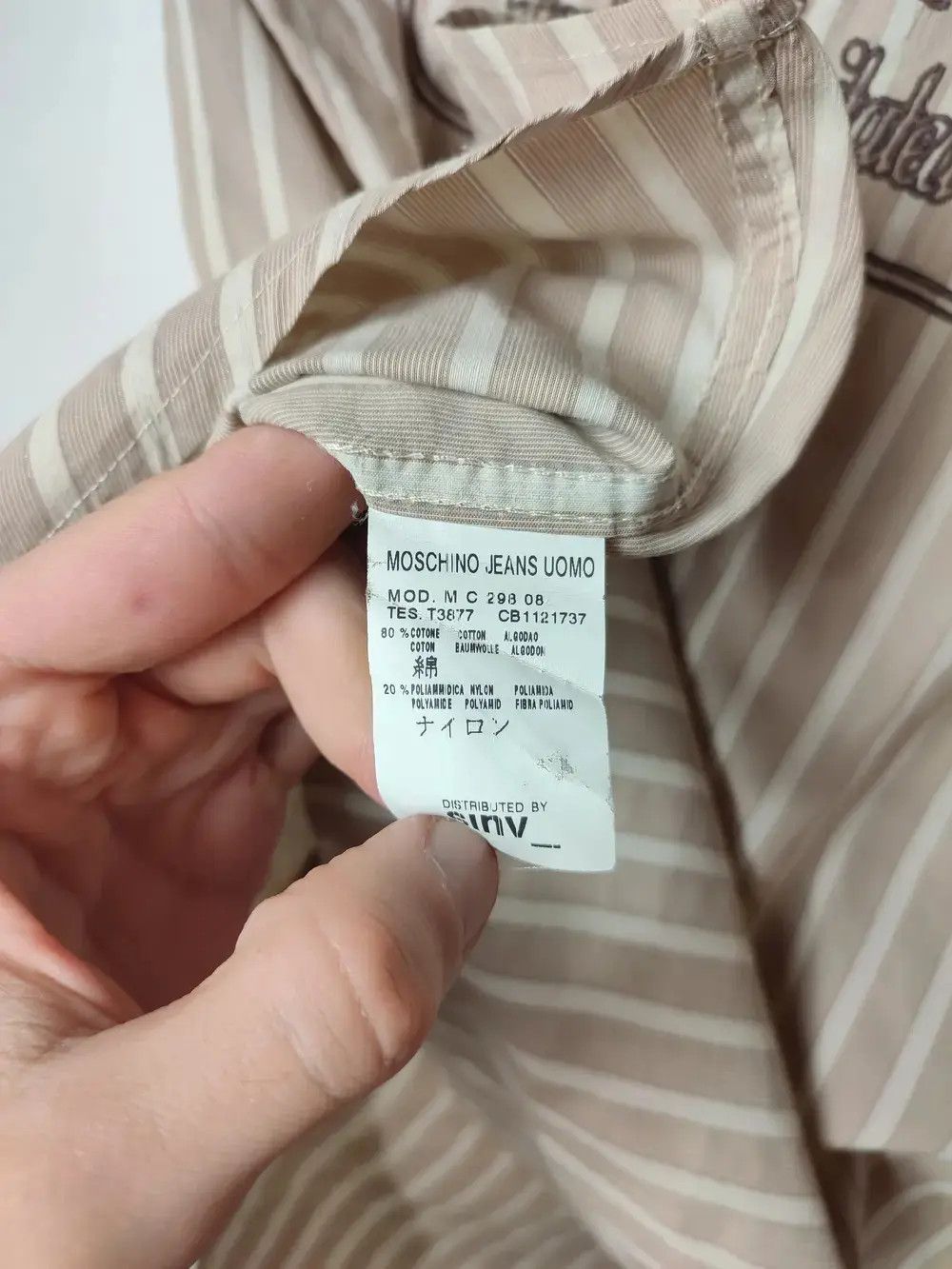 Moschino Moschino striped logo embroidered shirt Size US M / EU 48-50 / 2 - 8 Thumbnail