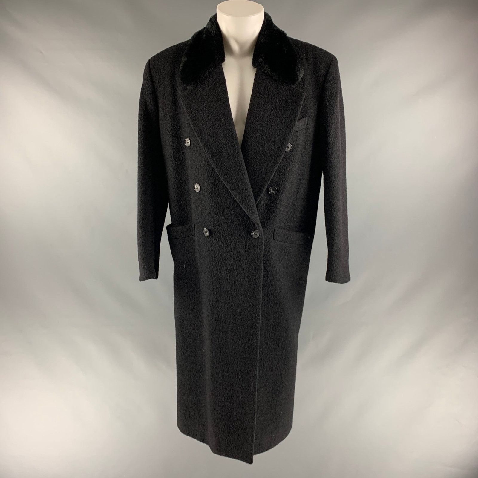 Other GAY GIANO Size 36 Black Solid Wool Blend Notch Lapel Coat Size US S / EU 44-46 / 1 - 1 Thumbnail